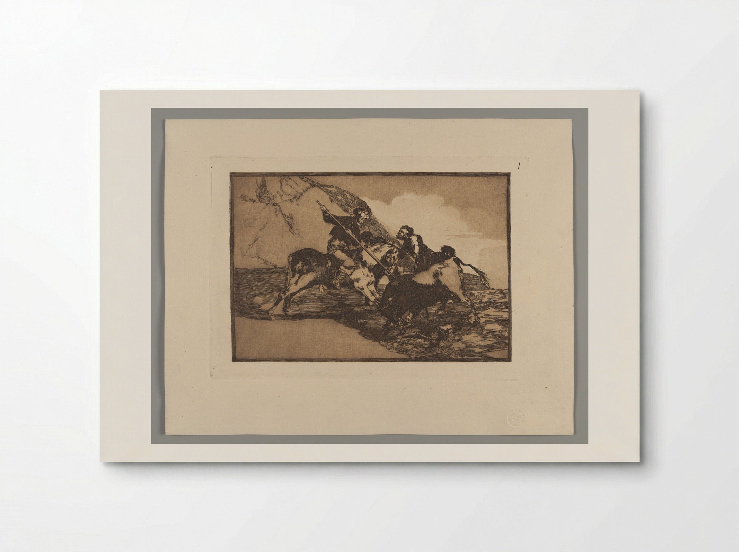 The Way in which the Ancient Spaniards Hunted Bulls on Horseback in the Open Country - Francisco José de Goya y Lucientes - Poster