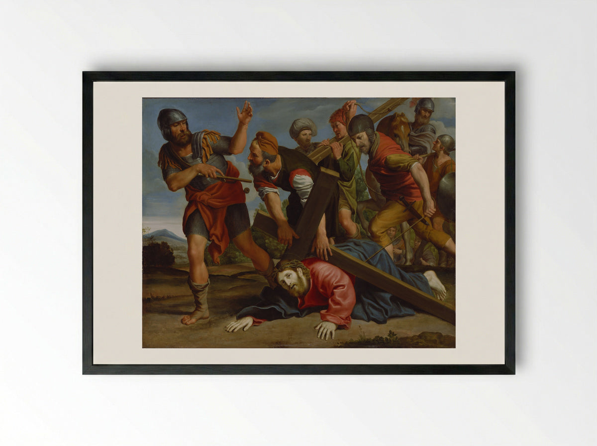 The Way to Calvary - Domenichino - Framed Print Black