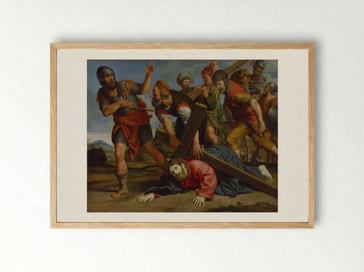 The Way to Calvary - Domenichino - Framed Print Wood