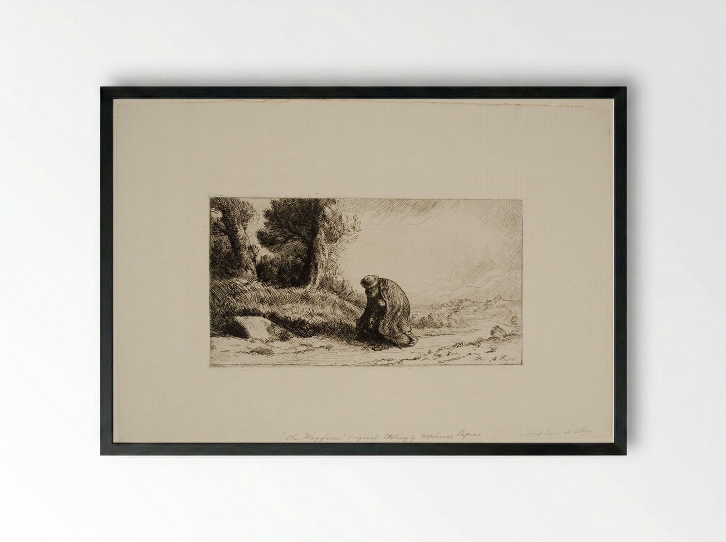 The Wayfarer - Alphonse Legros - Framed Print Black