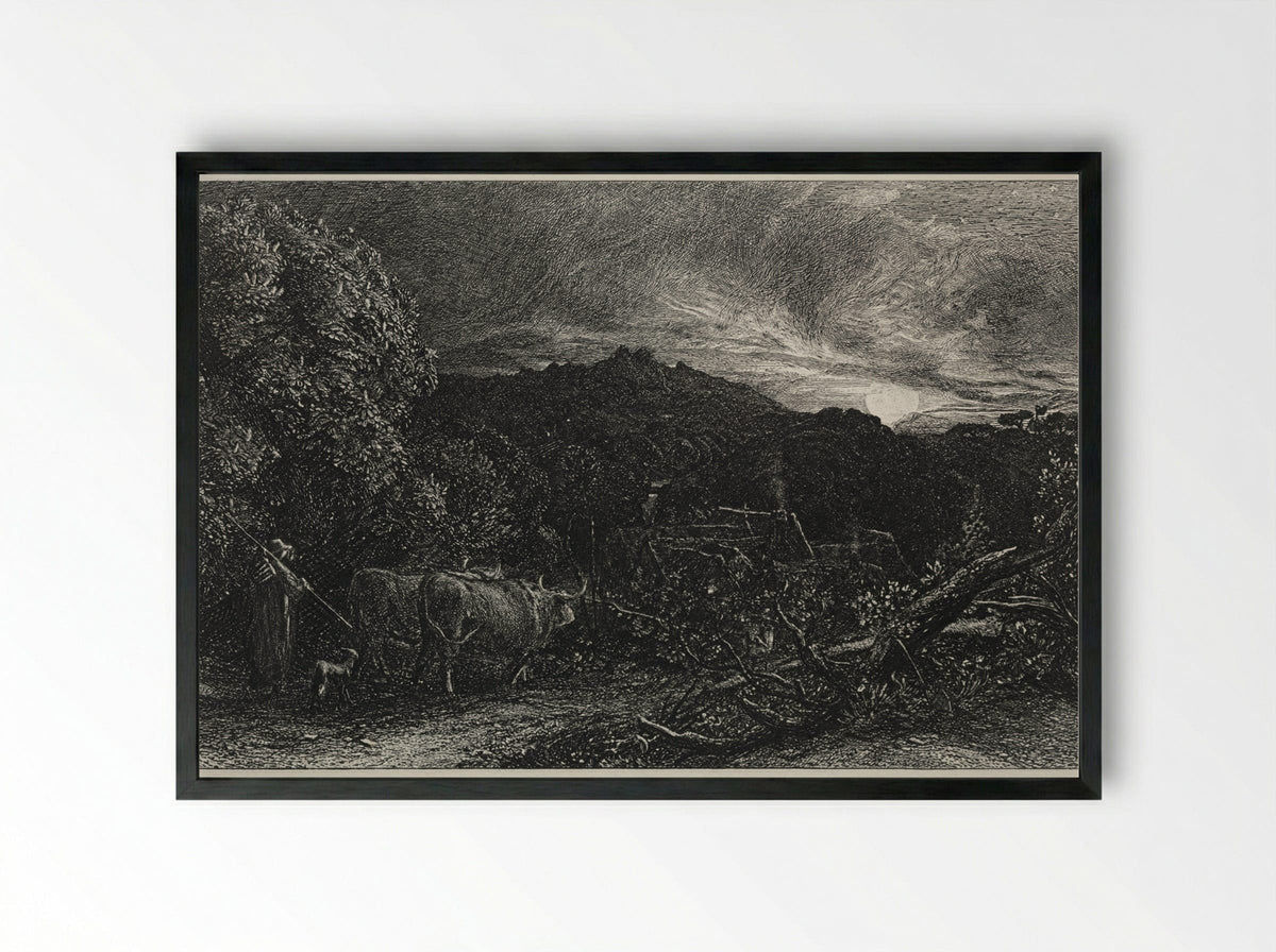 The Weary Plowman - Samuel Palmer - Framed Print Black