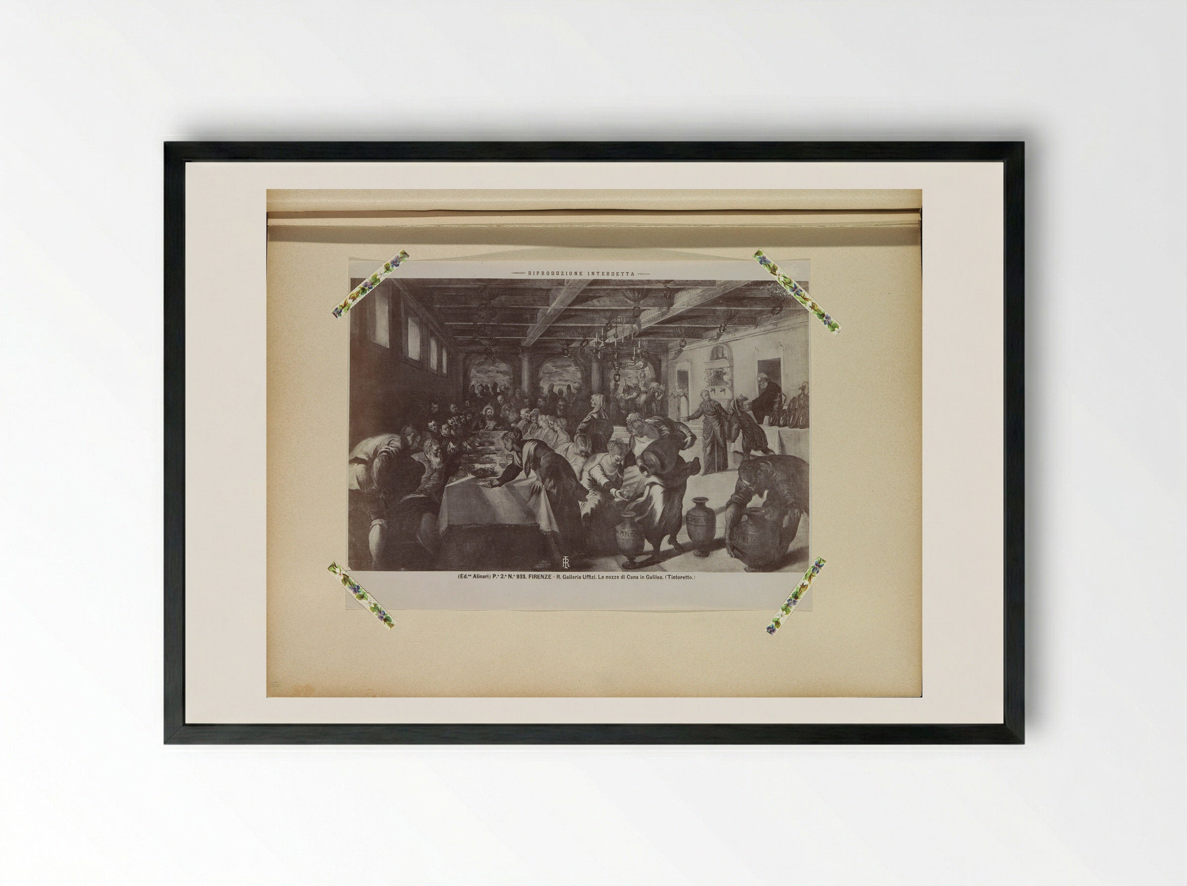The Wedding Feast at Cana (After Tintoretto) - Fratelli Alinari - Framed Print Black