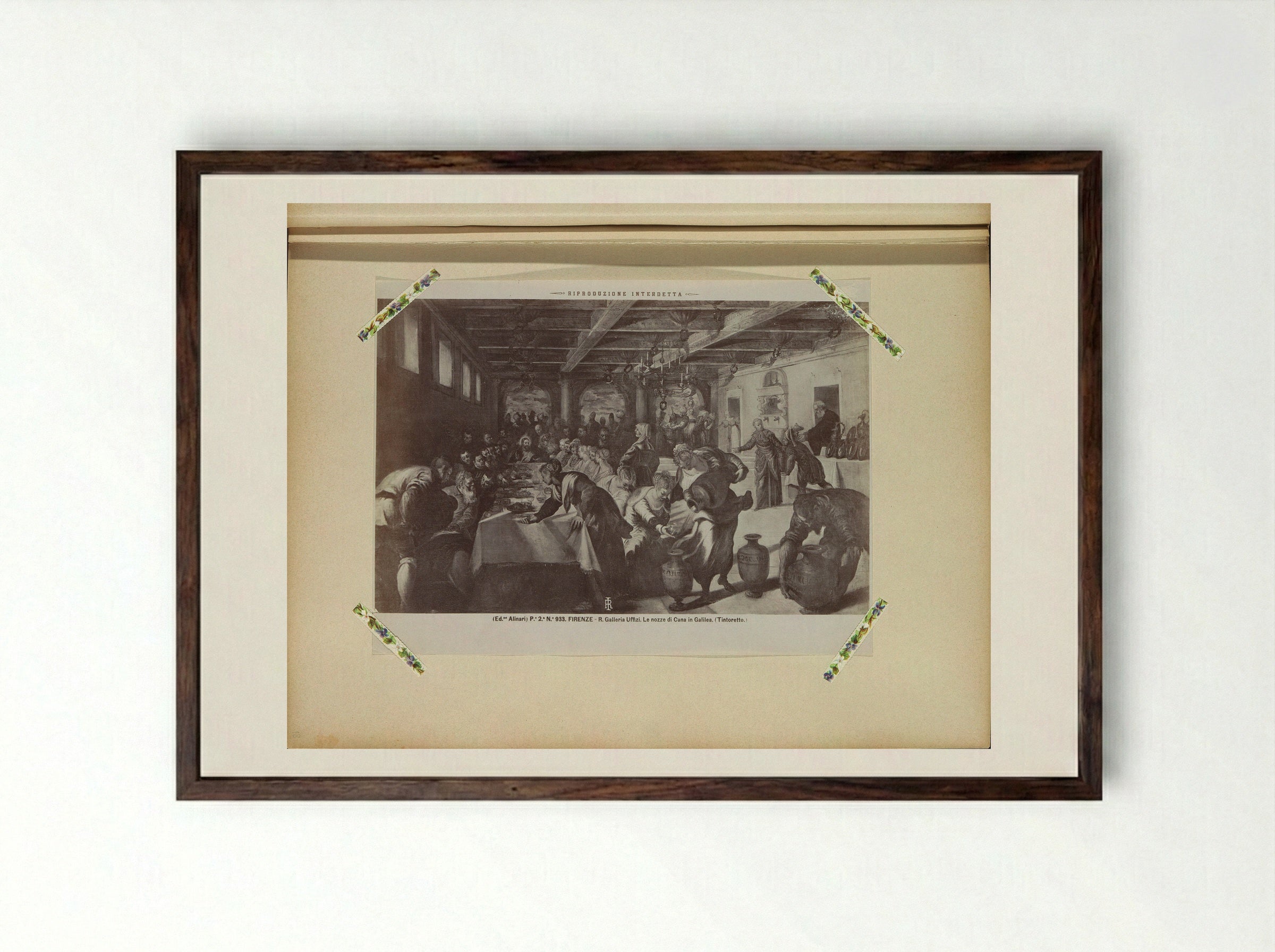 The Wedding Feast at Cana (After Tintoretto) - Fratelli Alinari - Framed Print Dark Wood