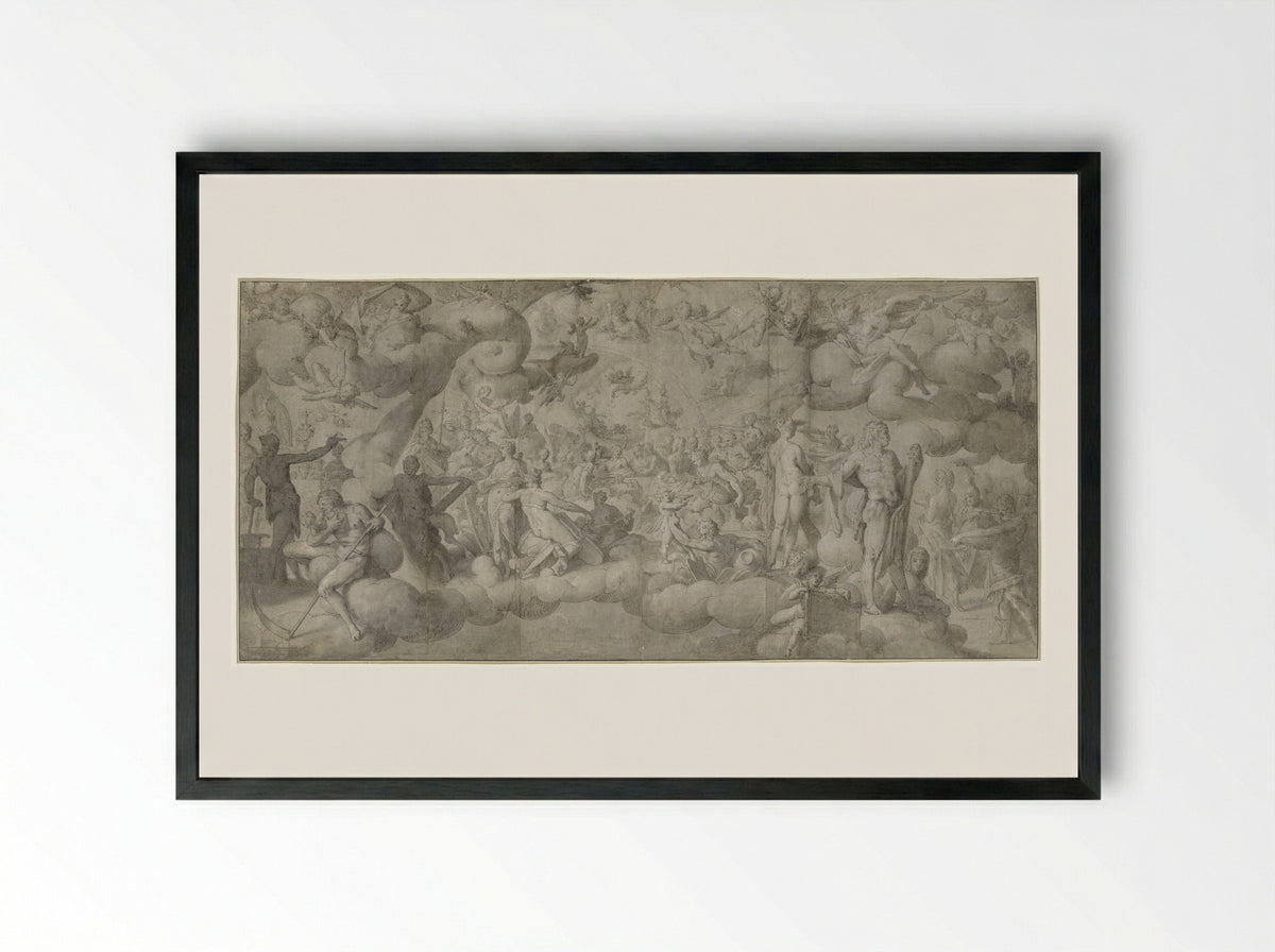 The Wedding of Cupid and Psyche - Bartholomeus Spranger - Framed Print Black