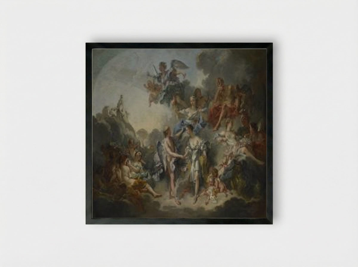 The Wedding of Psyche and Cupid - François Boucher - Framed Print Black