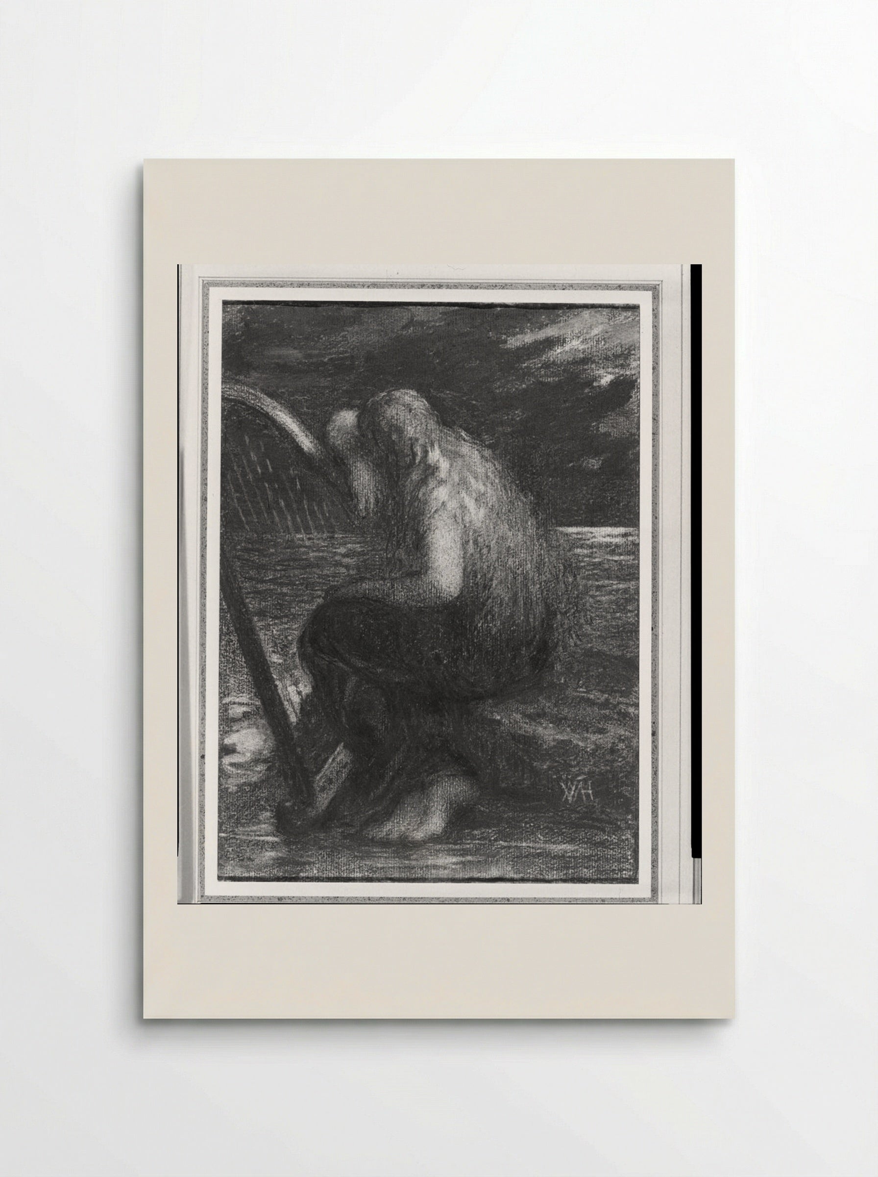 The Weeping Harpist - William Morris Hunt - Poster