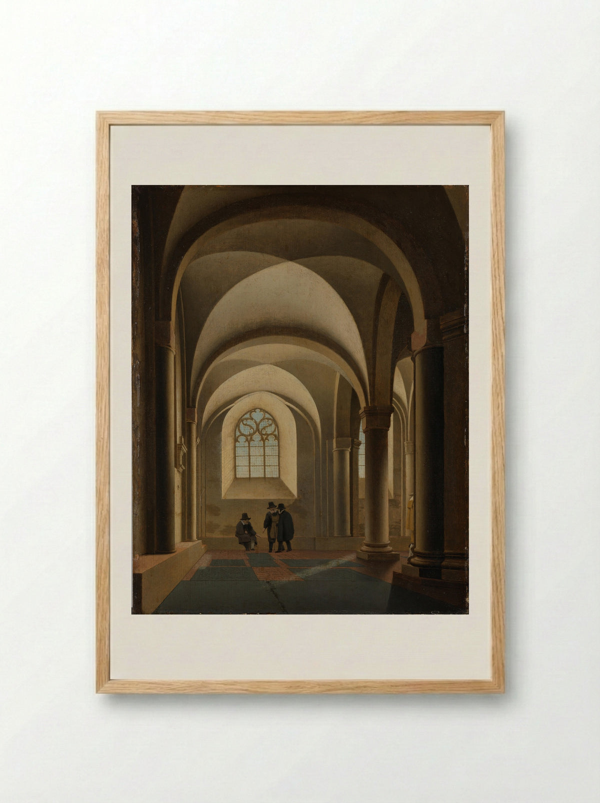 The Western Bays of the Southern Aisle of the Mariakerk in Utrecht - Pieter Jansz Saenredam - Framed Print Wood