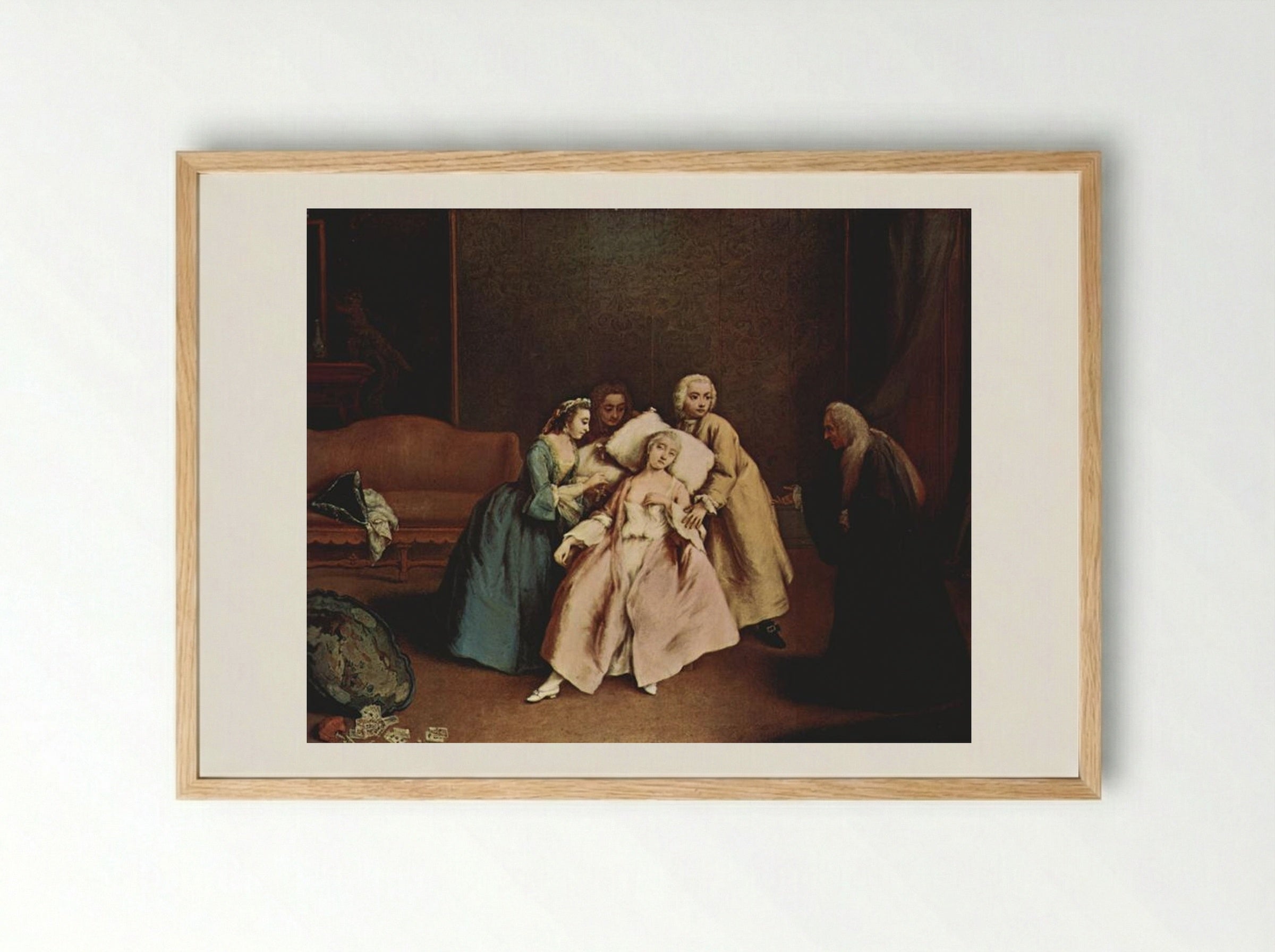The Wet-Nurse - Pietro Longhi - Framed Print Wood