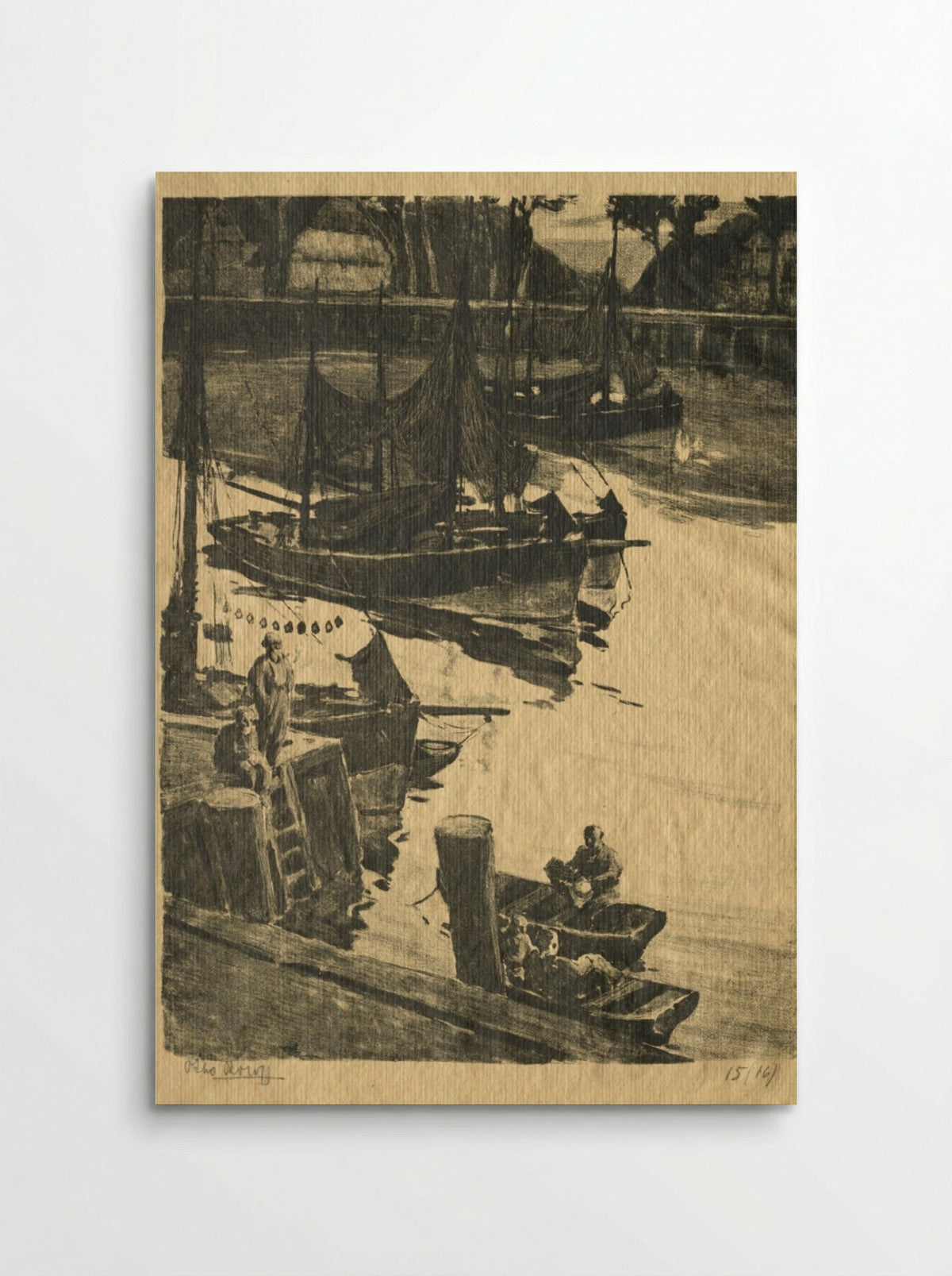 The Wharf - Willem Roelofs - Poster