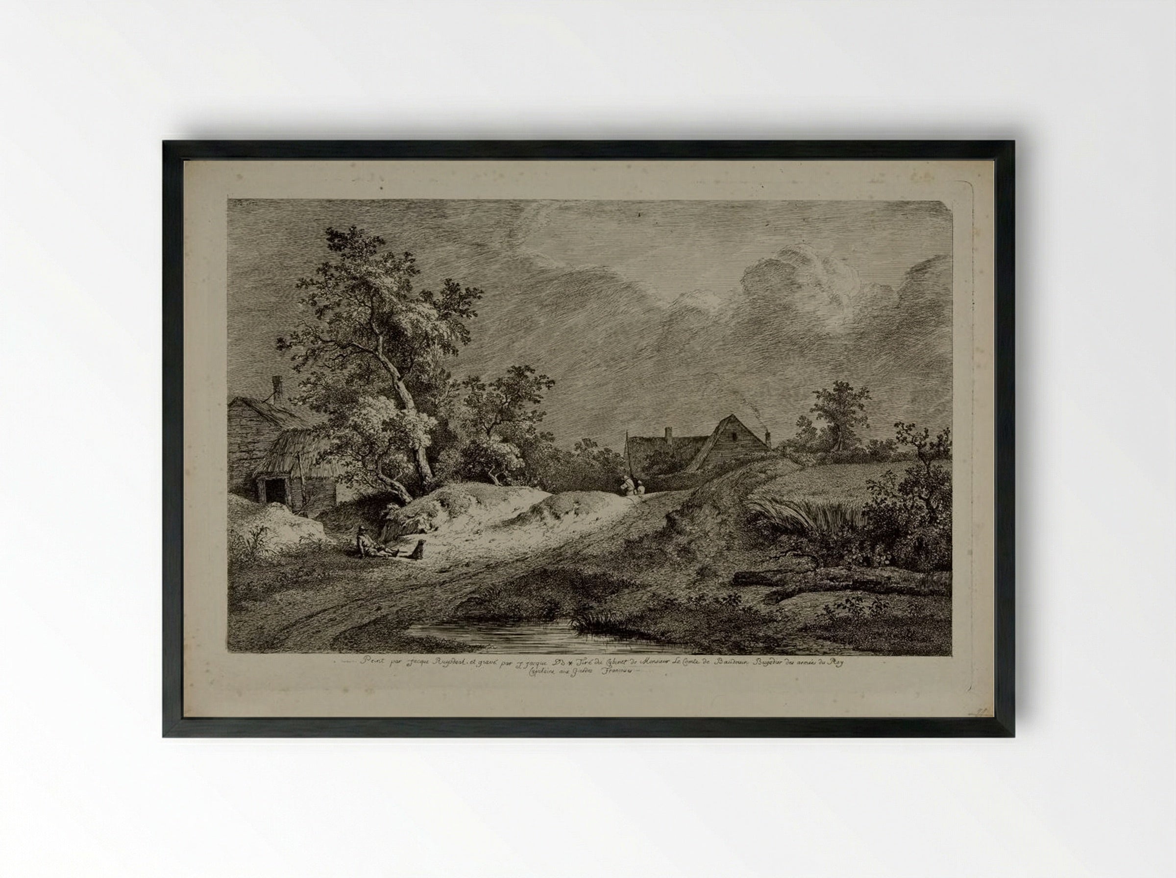 The Wheat Field - Jean-Jacques de Boissieu - Framed Print Black