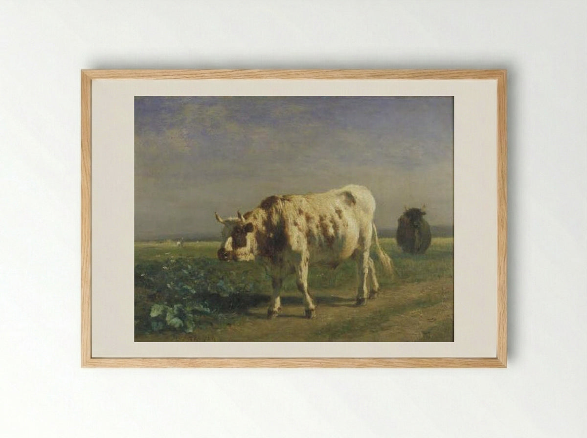 The White Bull - Constant Troyon - Framed Print Wood