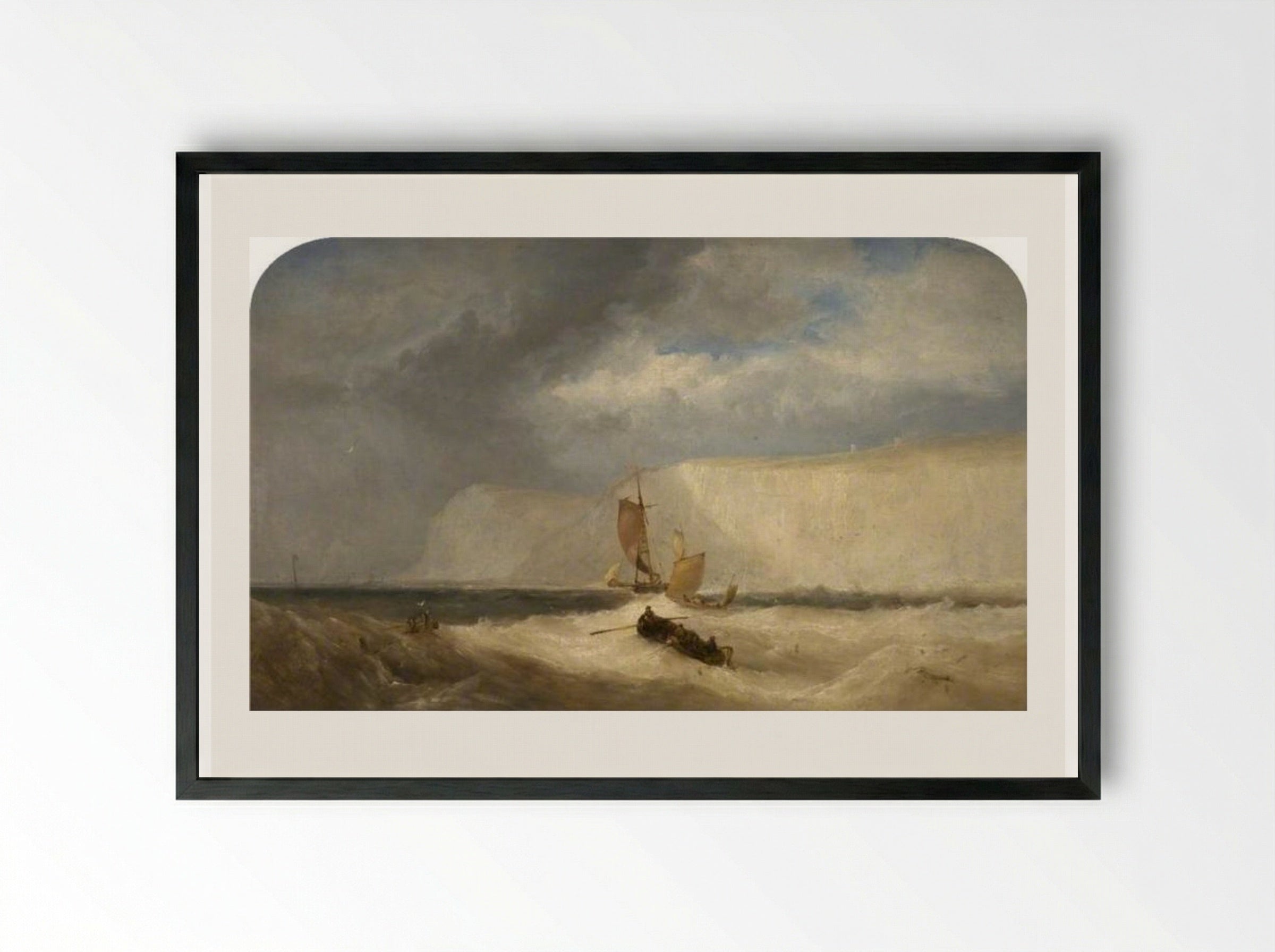 The White Cliffs of Dover - James Webb - Framed Print Black
