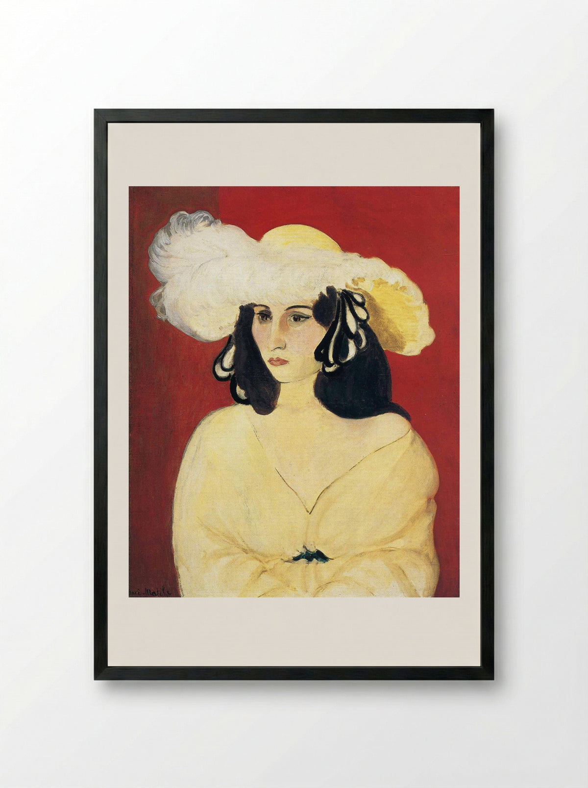 The White Feather - Henri Matisse - Framed Print Black