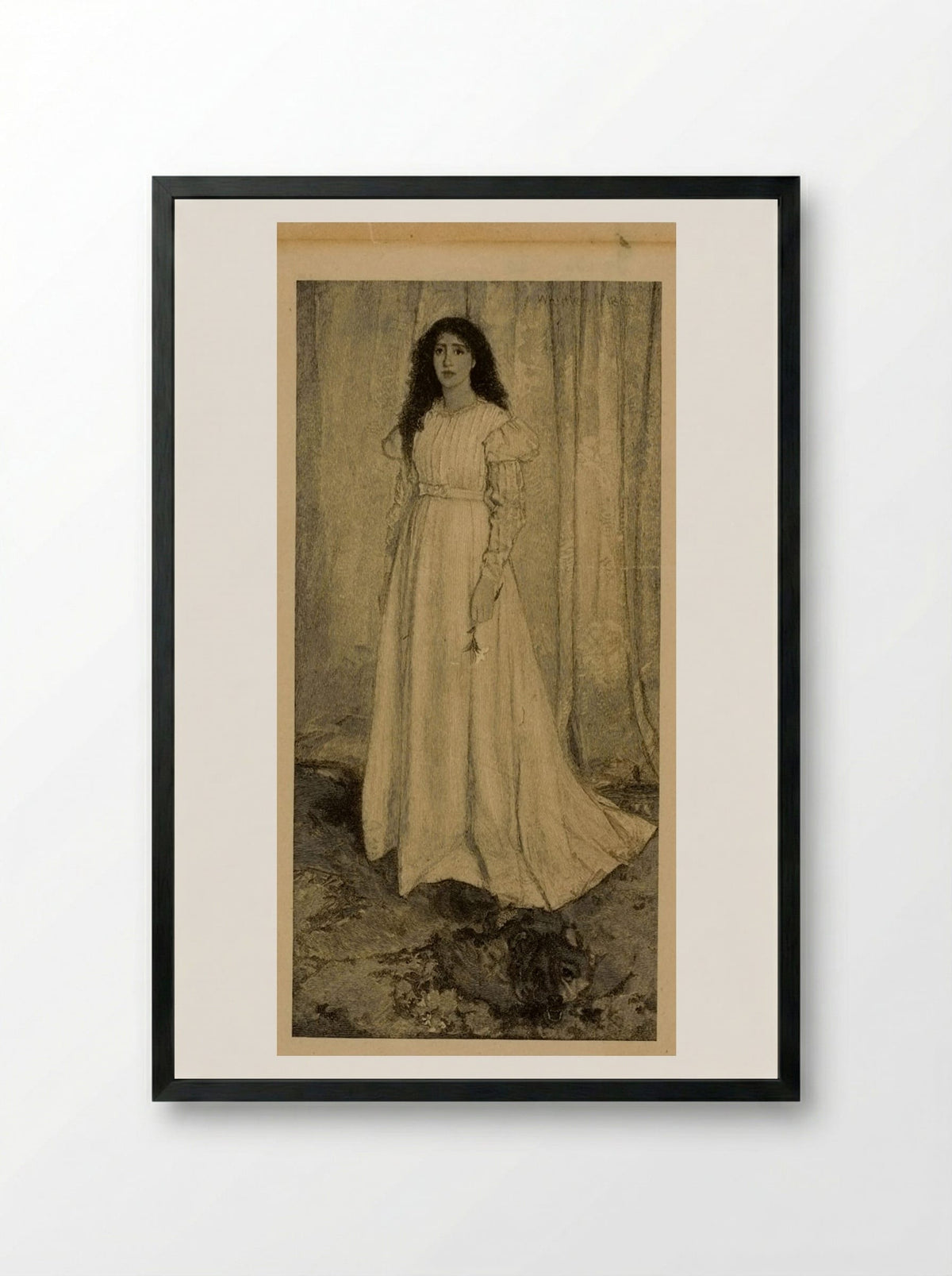 The White Girl (After Whistler) - Timothy Cole - Framed Print Black