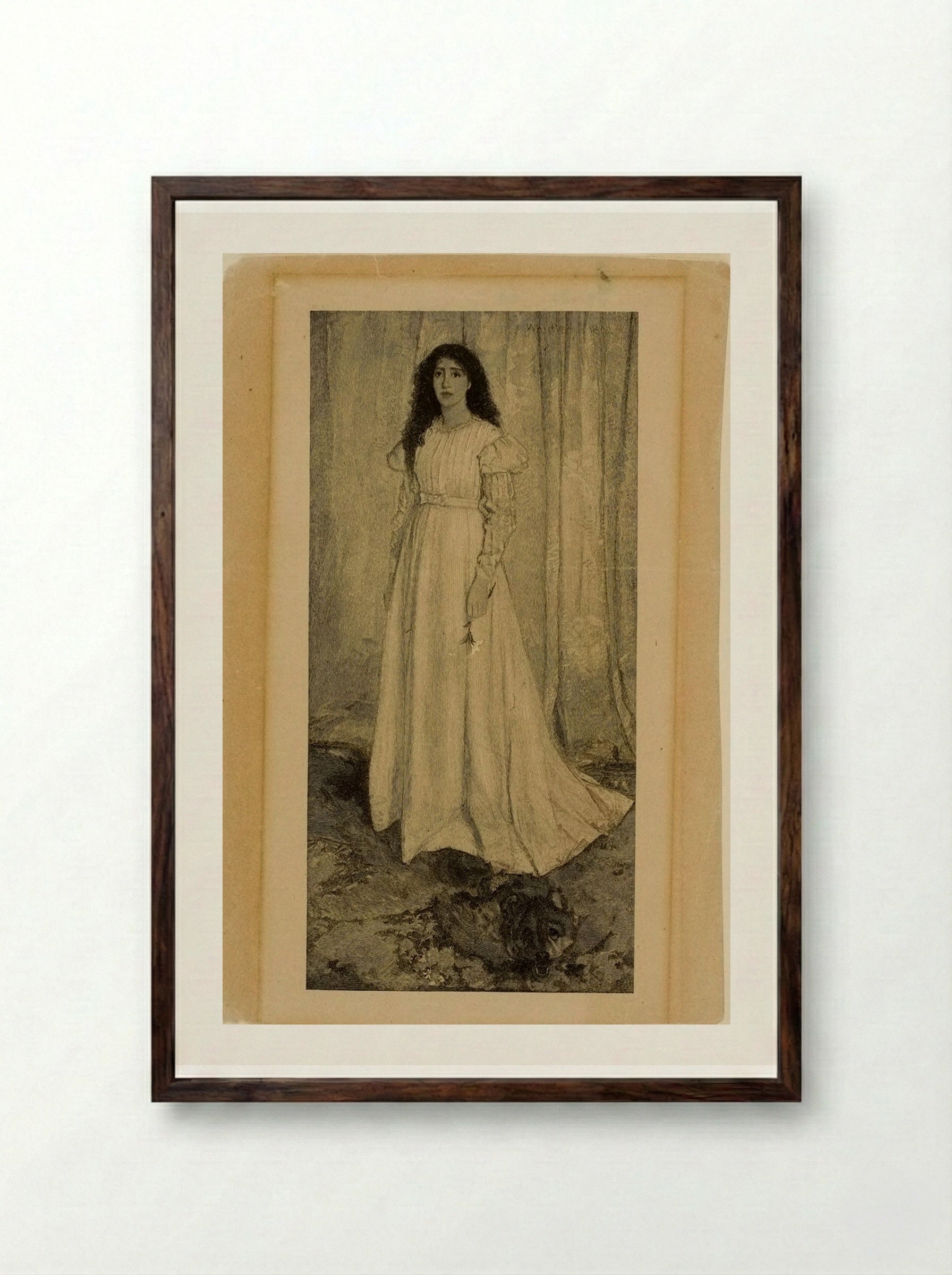 The White Girl (After Whistler) - Timothy Cole - Framed Print Dark Wood