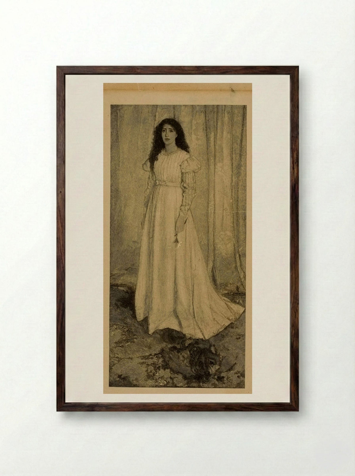 The White Girl (After Whistler) - Timothy Cole - Framed Print Dark Wood
