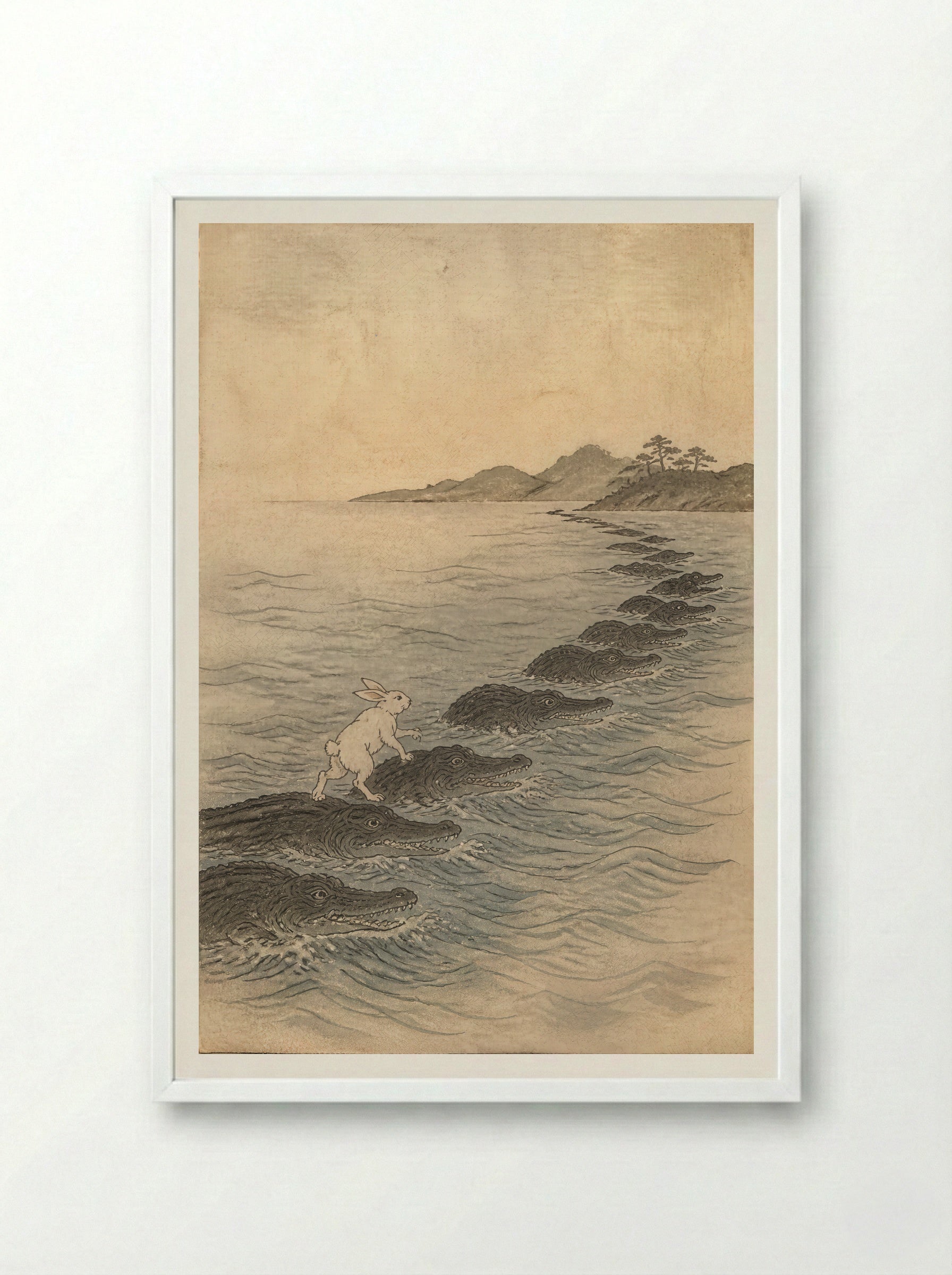 The White Hare of Inaba: The Living Bridge - Framed Print White