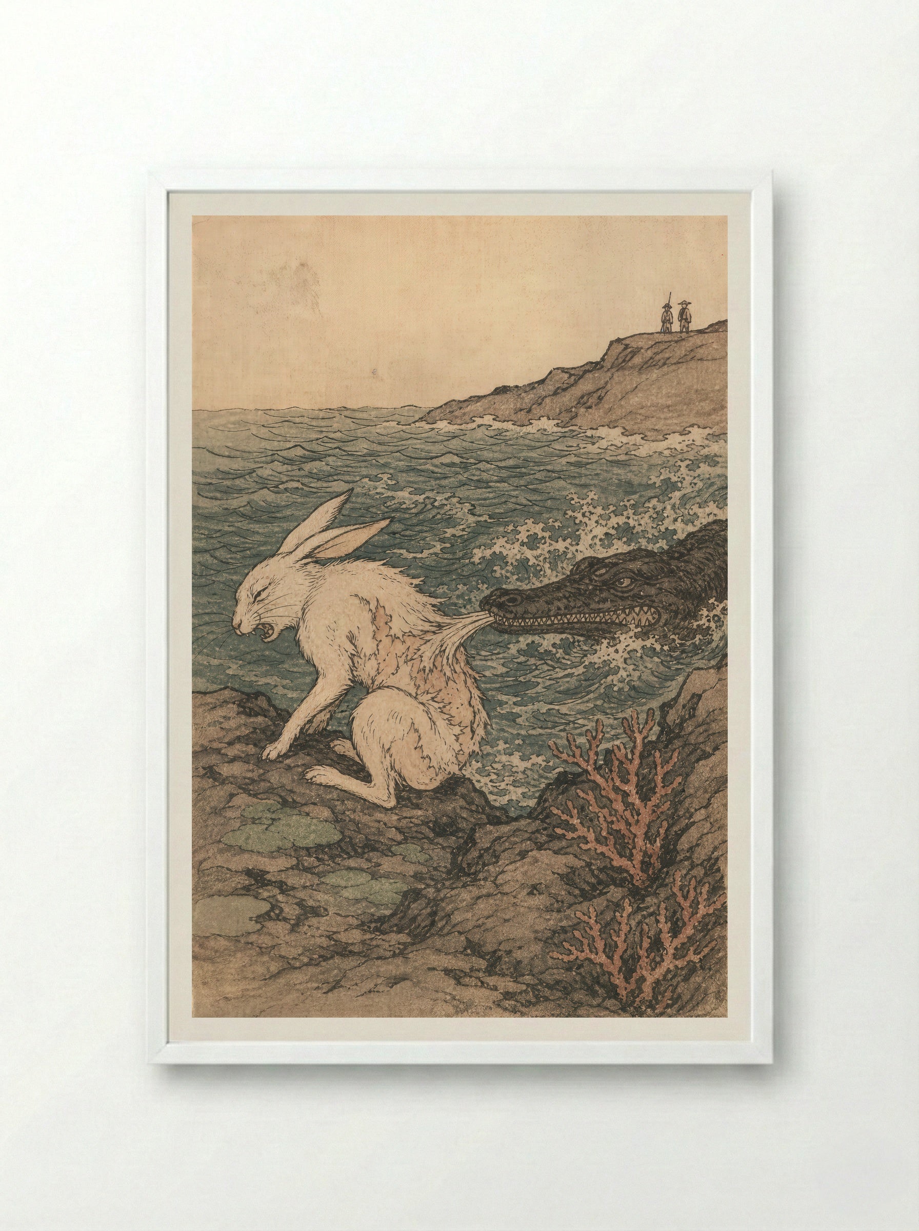 The White Hare of Inaba: The Trick Is Exposed - Framed Print White