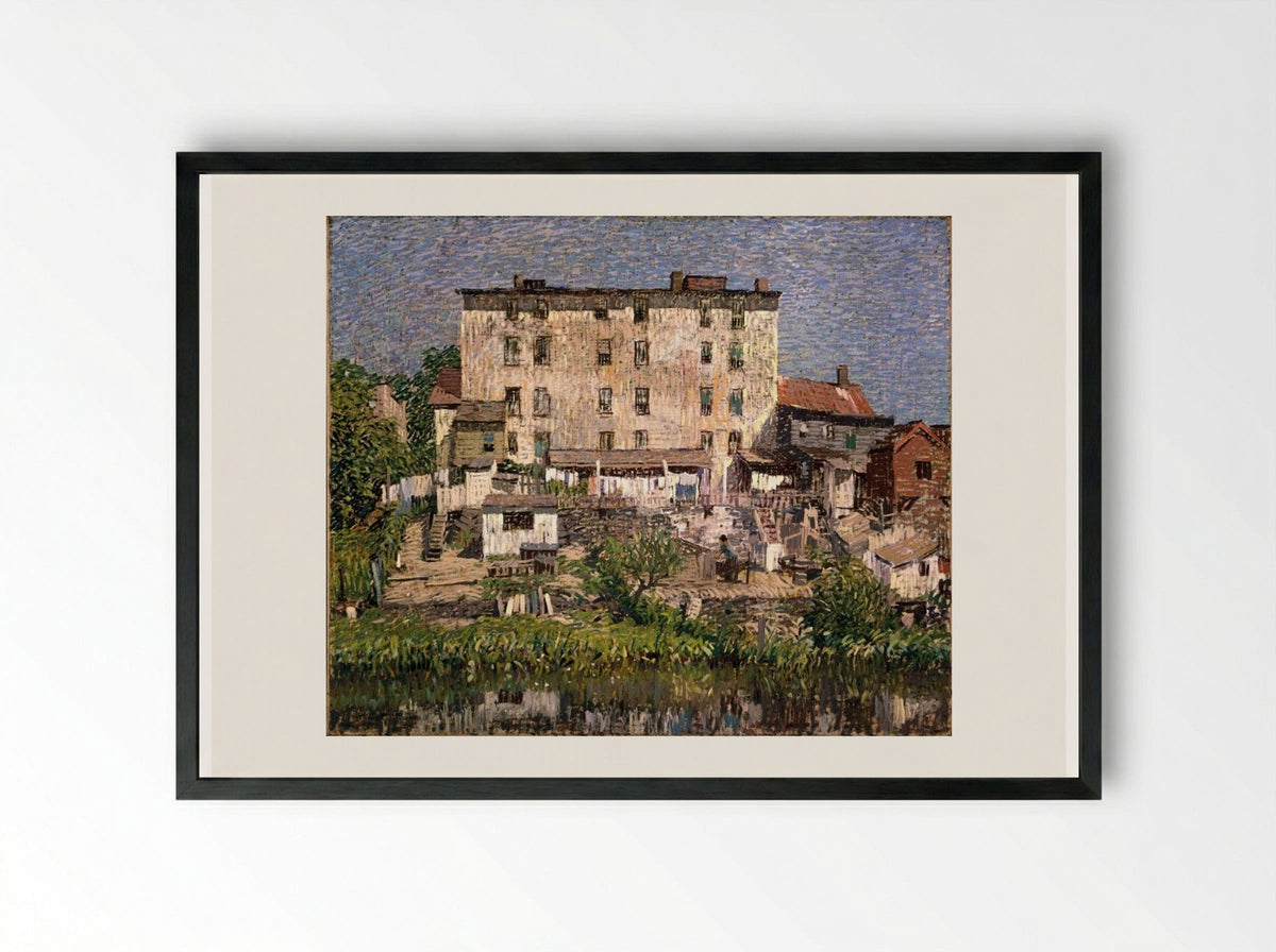 The White Tenement - Robert Spencer - Framed Print Black