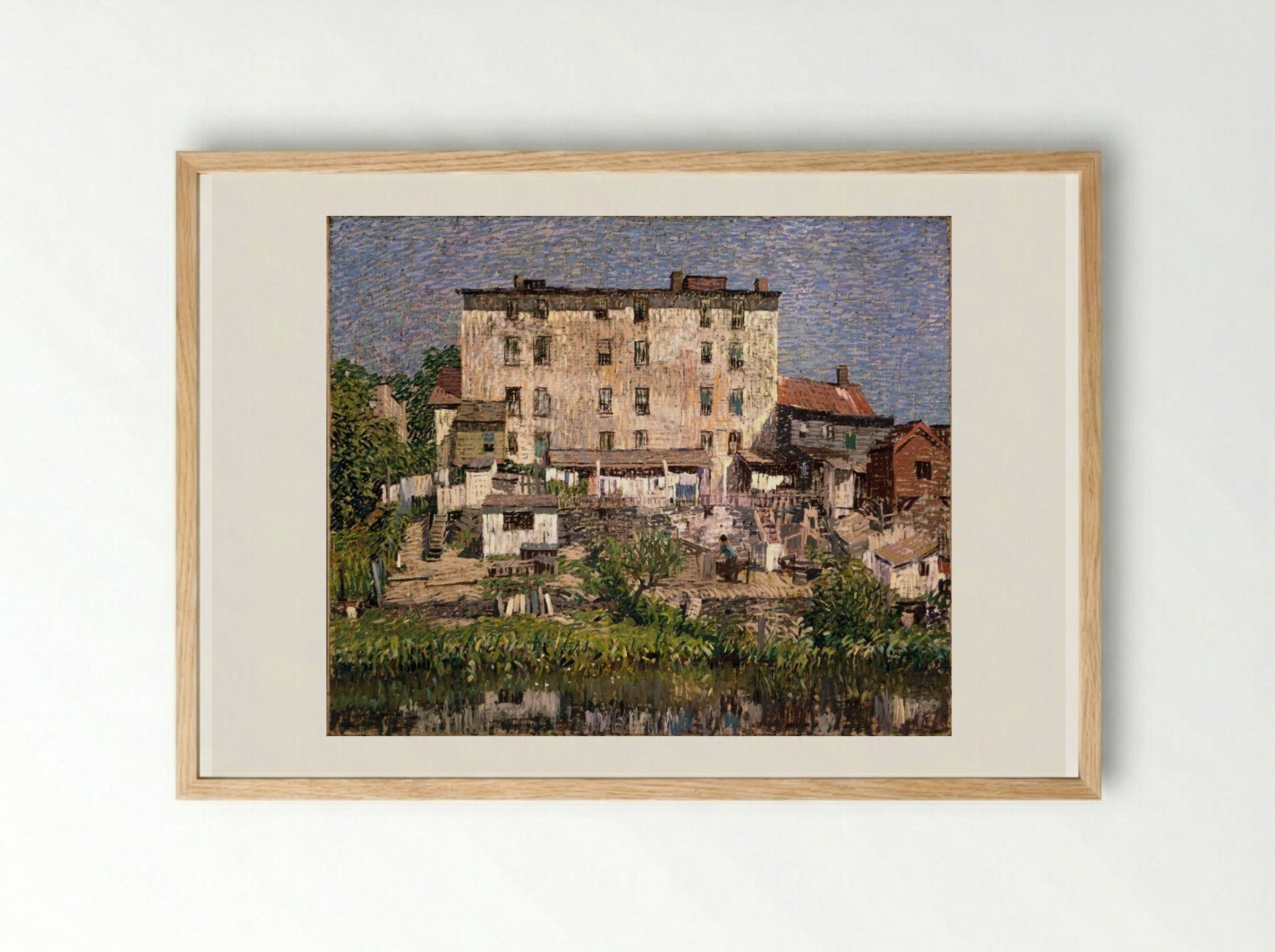 The White Tenement - Robert Spencer - Framed Print Wood