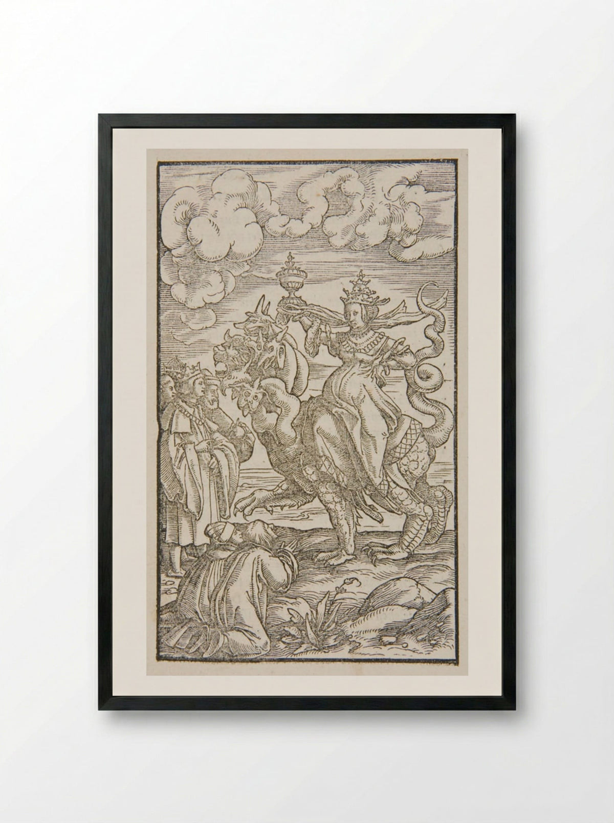 The Whore of Babylon - Hans Holbein the Younger - Framed Print Black