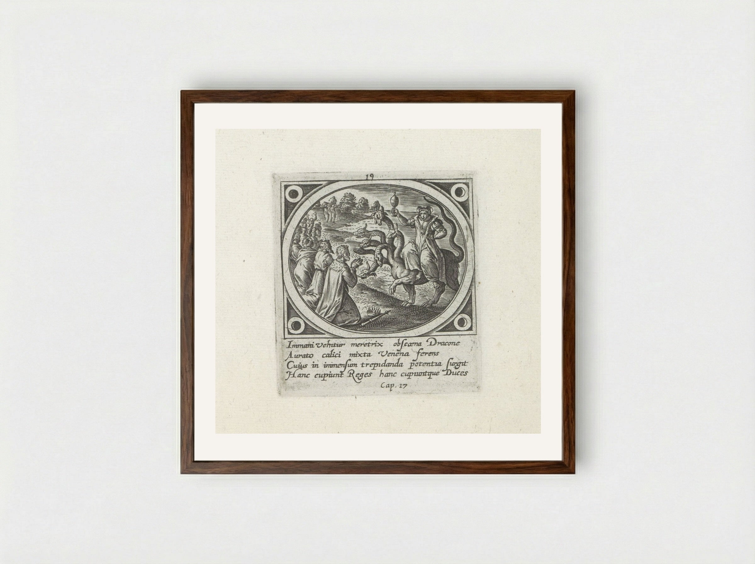 The Whore of Babylon - Gerard de Jode - Framed Print Dark Wood