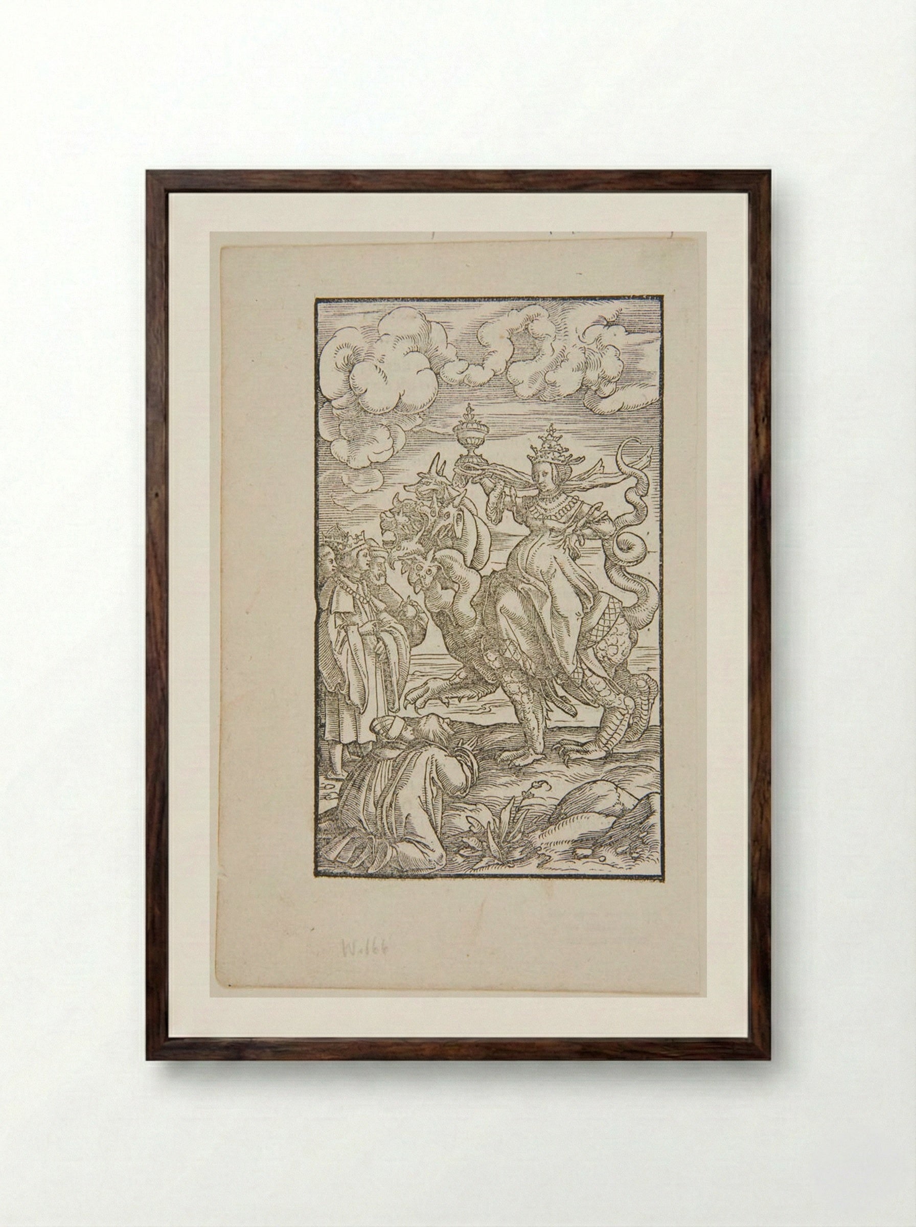 The Whore of Babylon - Hans Holbein the Younger - Framed Print Dark Wood