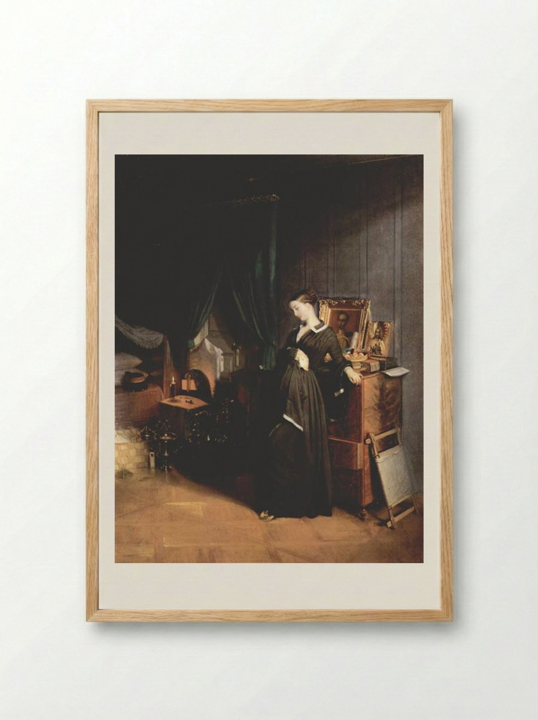 The Widow - Pavel Fedotov - Framed Print Wood