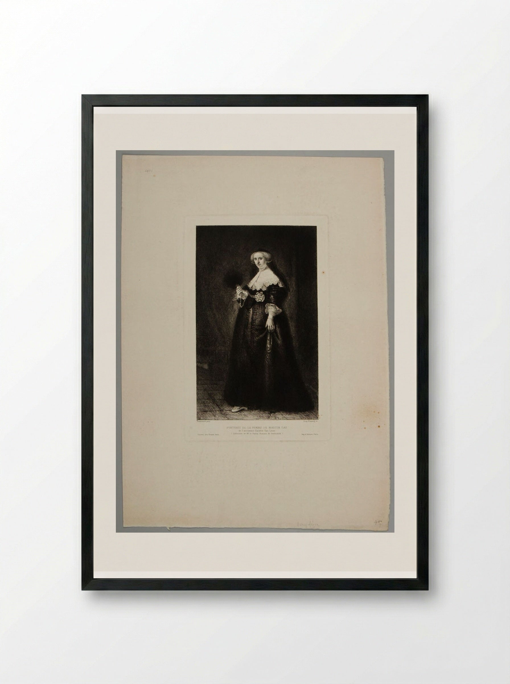 The Wife of Martin Day - Léopold Flameng - Framed Print Black