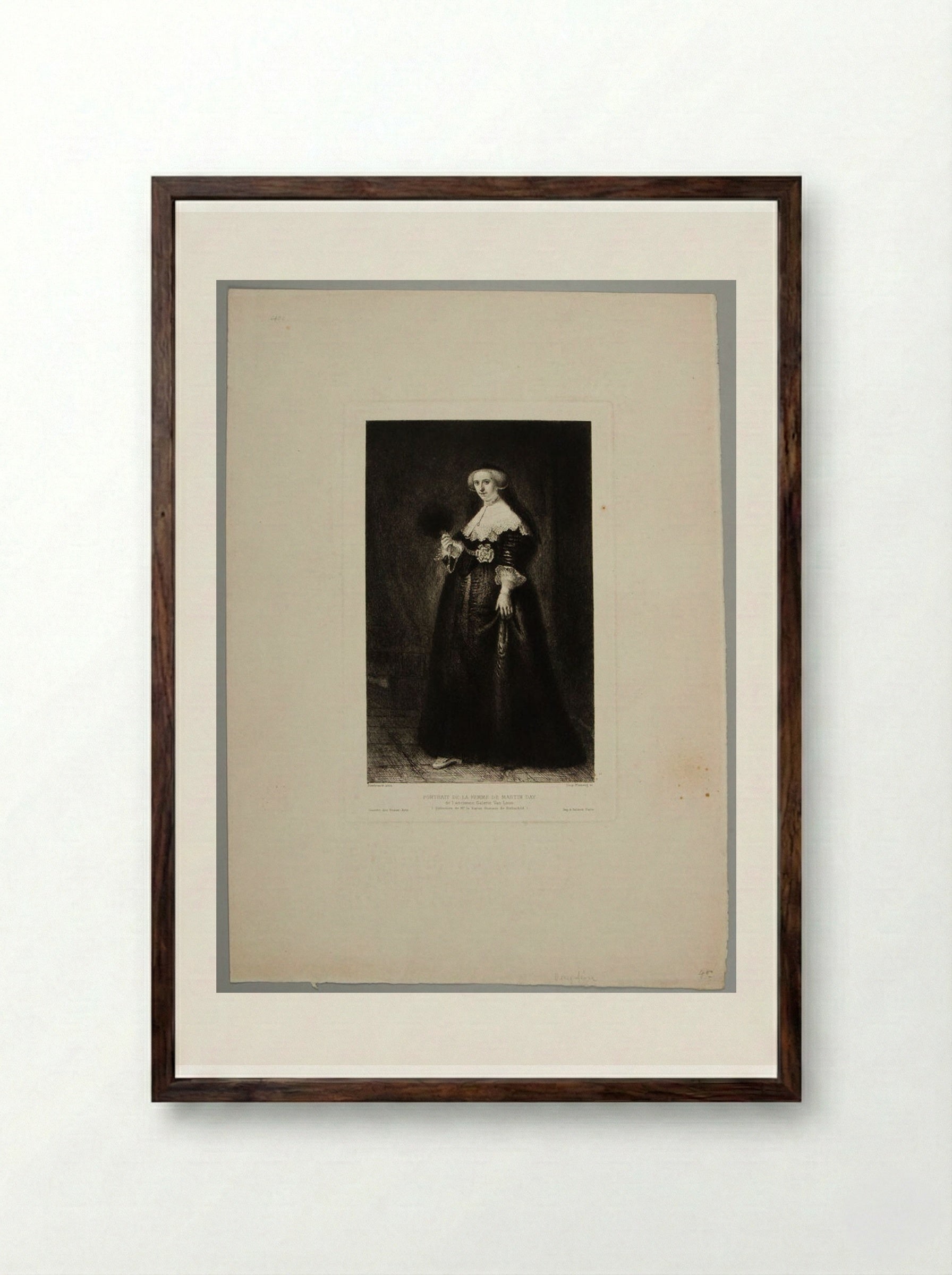 The Wife of Martin Day - Léopold Flameng - Framed Print Dark Wood