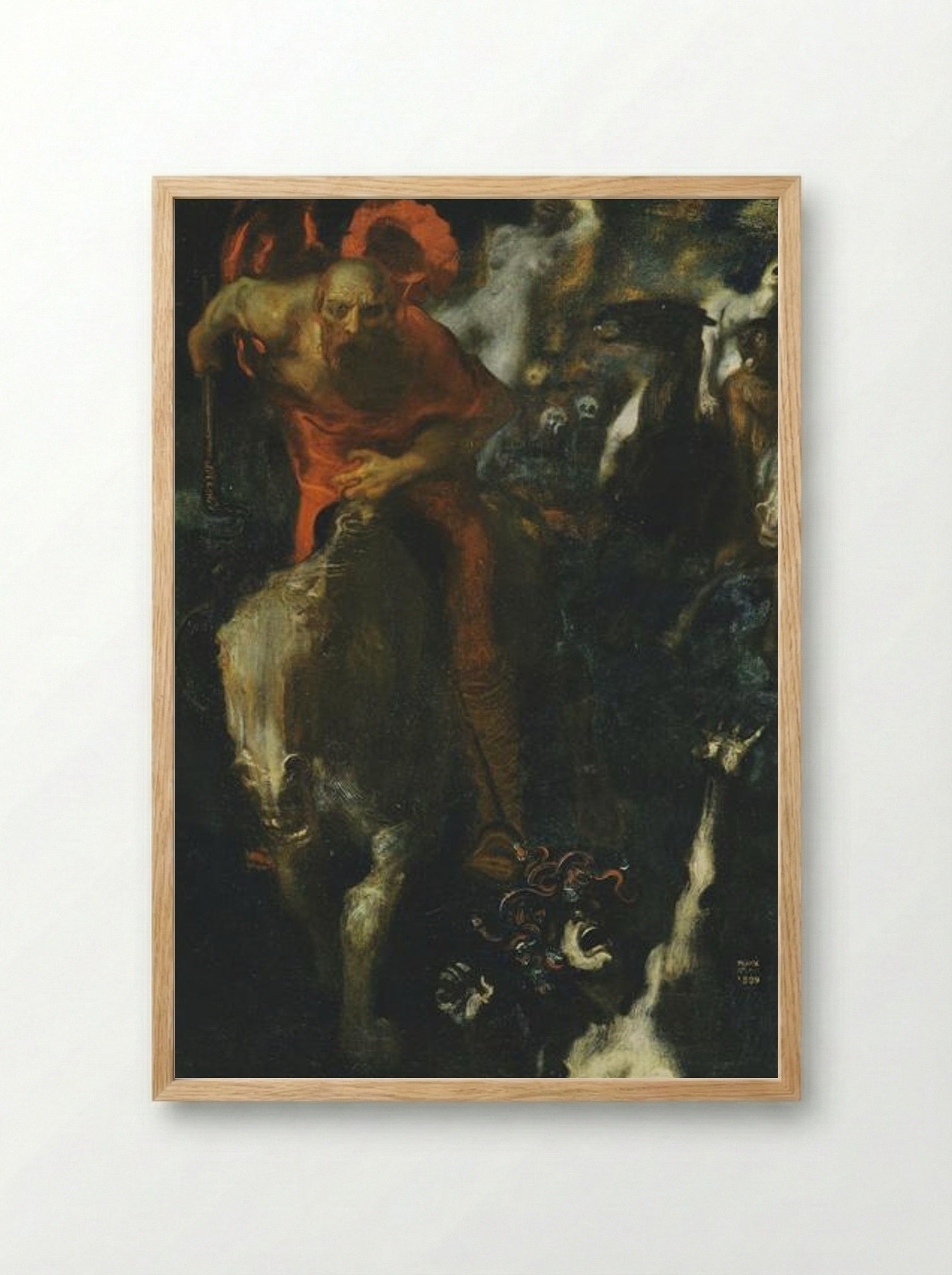The Wild Hunt - Franz von Stuck - Framed Print Wood