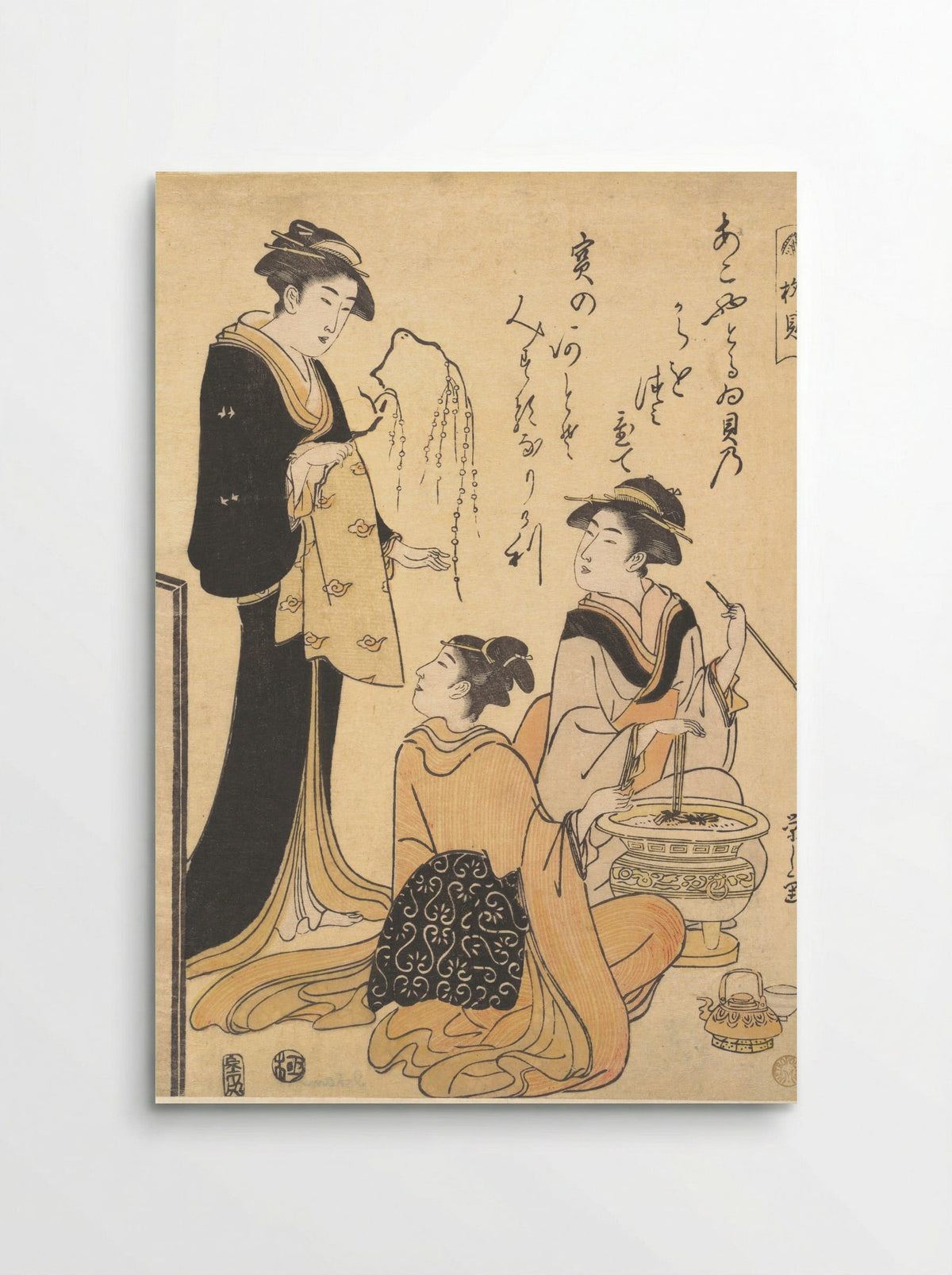 The Willow Shell (Yanagi-kai) - Chōbunsai Eishi - Poster