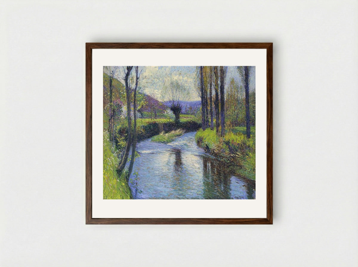 The Willow - Henri Martin - Framed Print Dark Wood