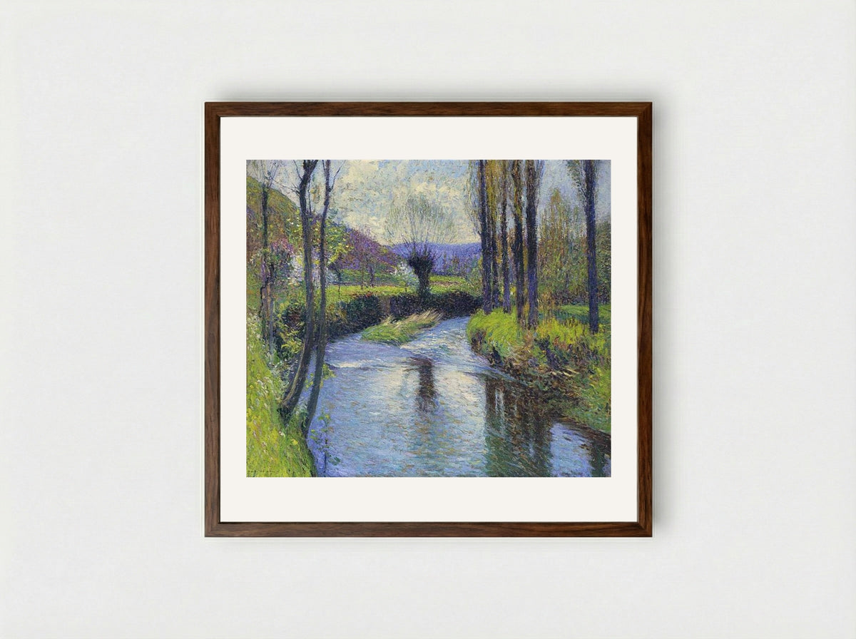 The Willow - Henri Martin - Framed Print Dark Wood