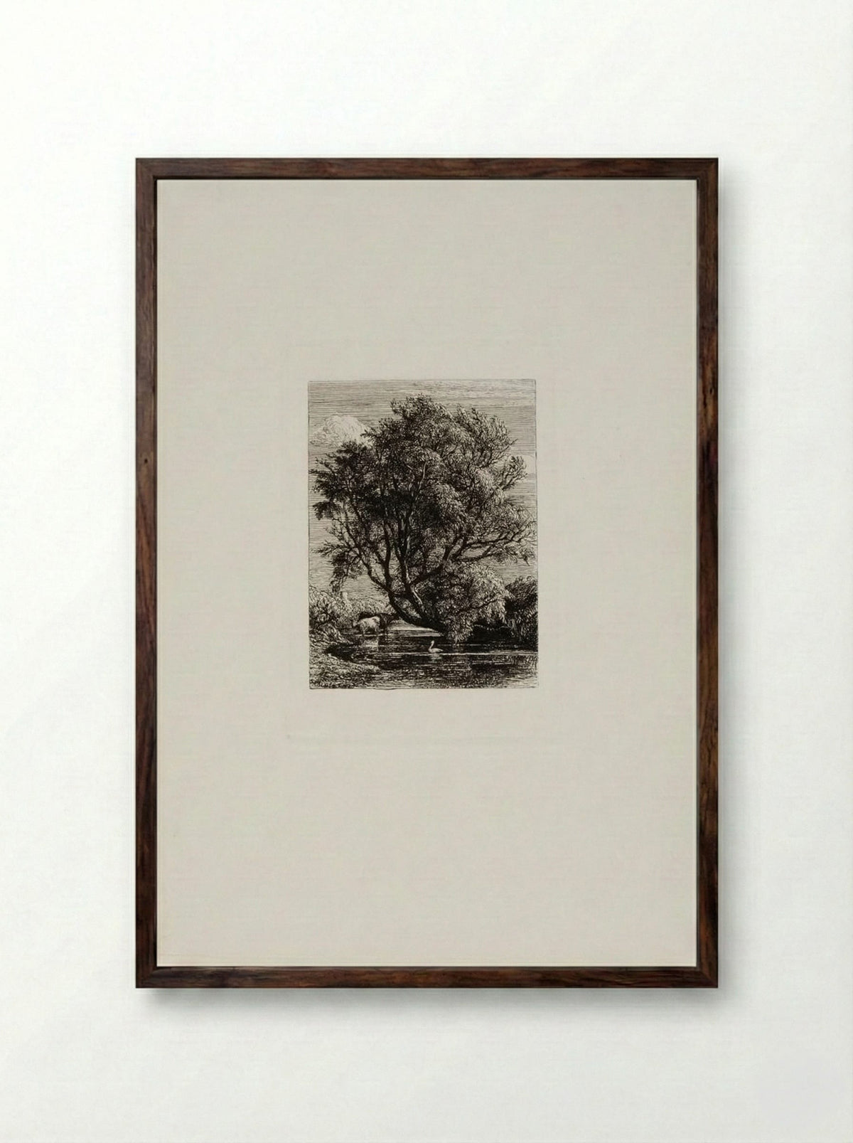 The Willow - Samuel Palmer - Framed Print Dark Wood
