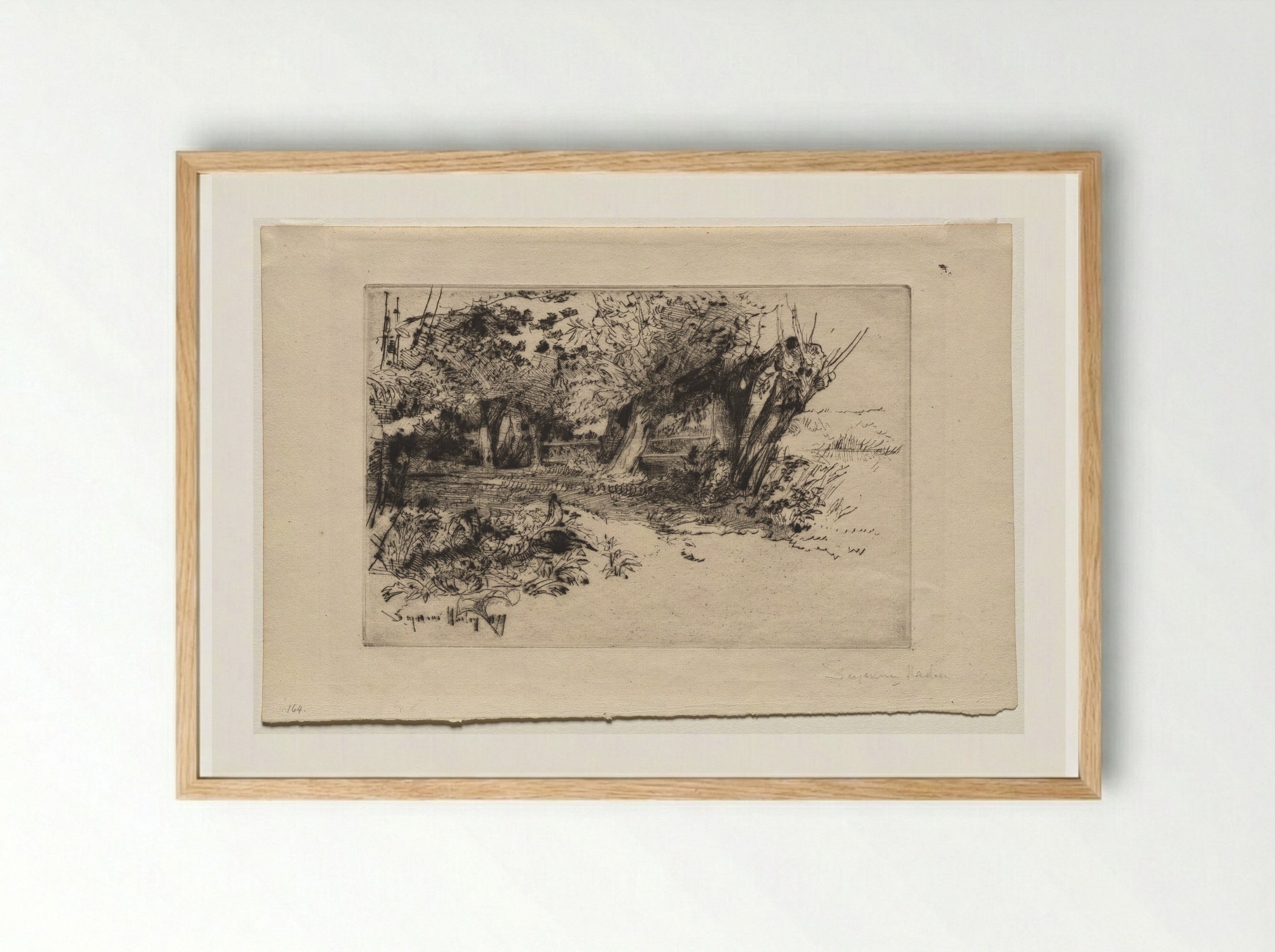The Willows - Francis Seymour Haden - Framed Print Wood