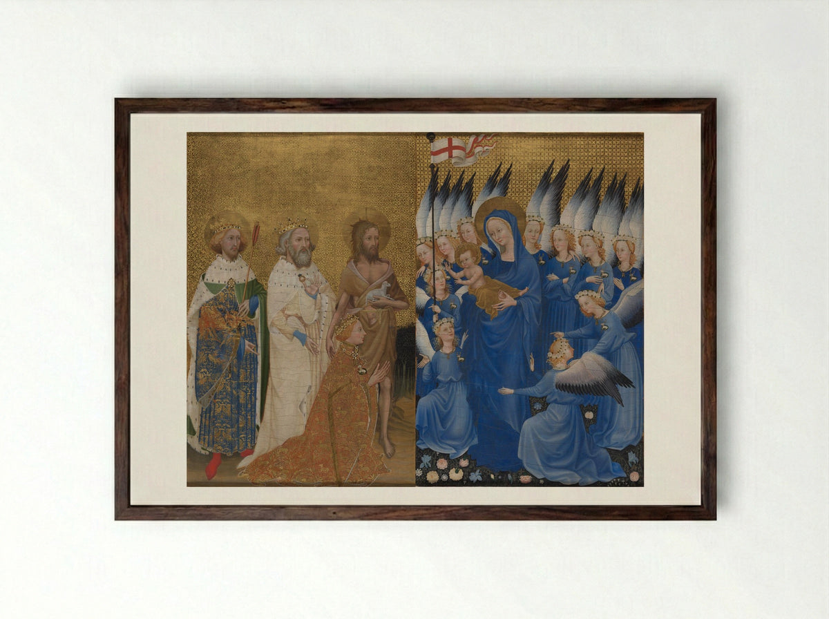 The Wilton Diptych - Unknown Artist - Framed Print Dark Wood