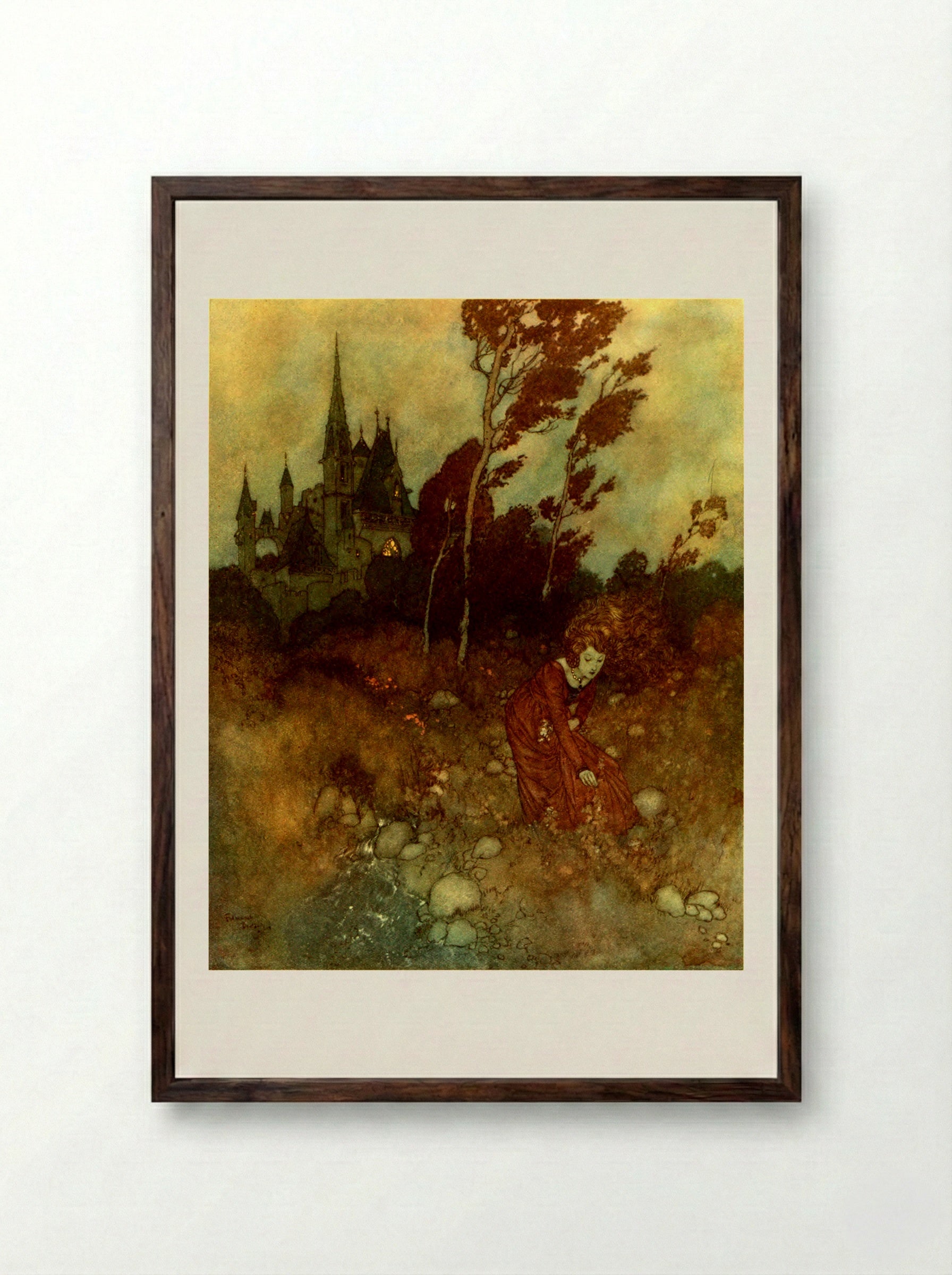 The Wind's Tale - Edmund Dulac - Framed Print Dark Wood