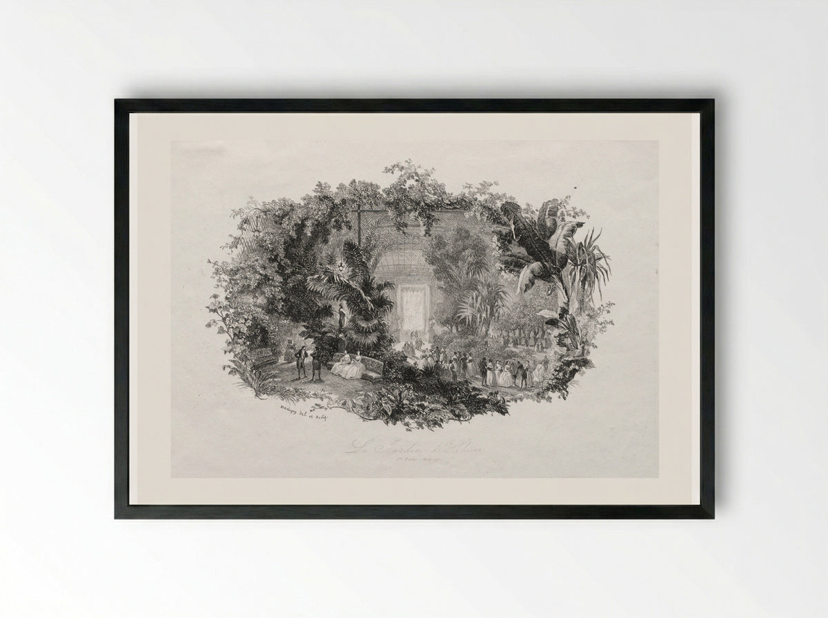 The Winter Garden - Charles François Daubigny - Framed Print Black