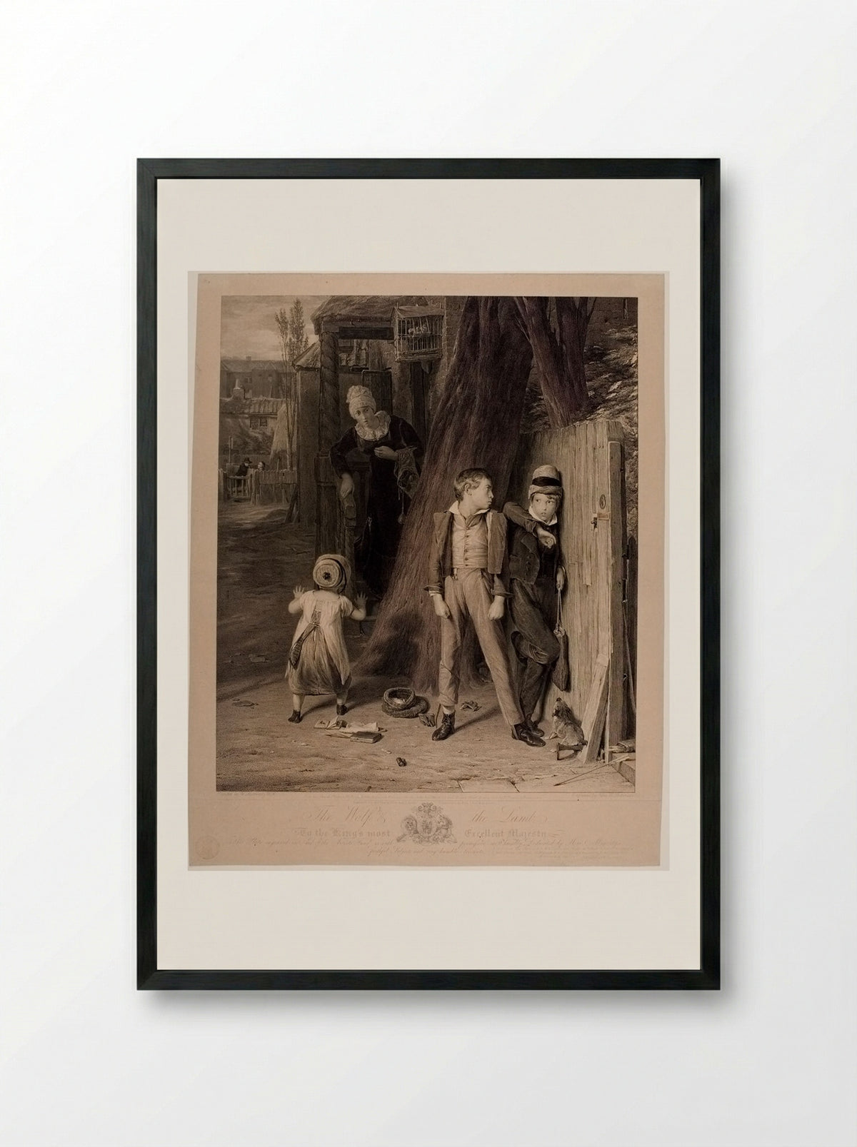 The Wolf and the Lamb - John Henry Robinson - Framed Print Black