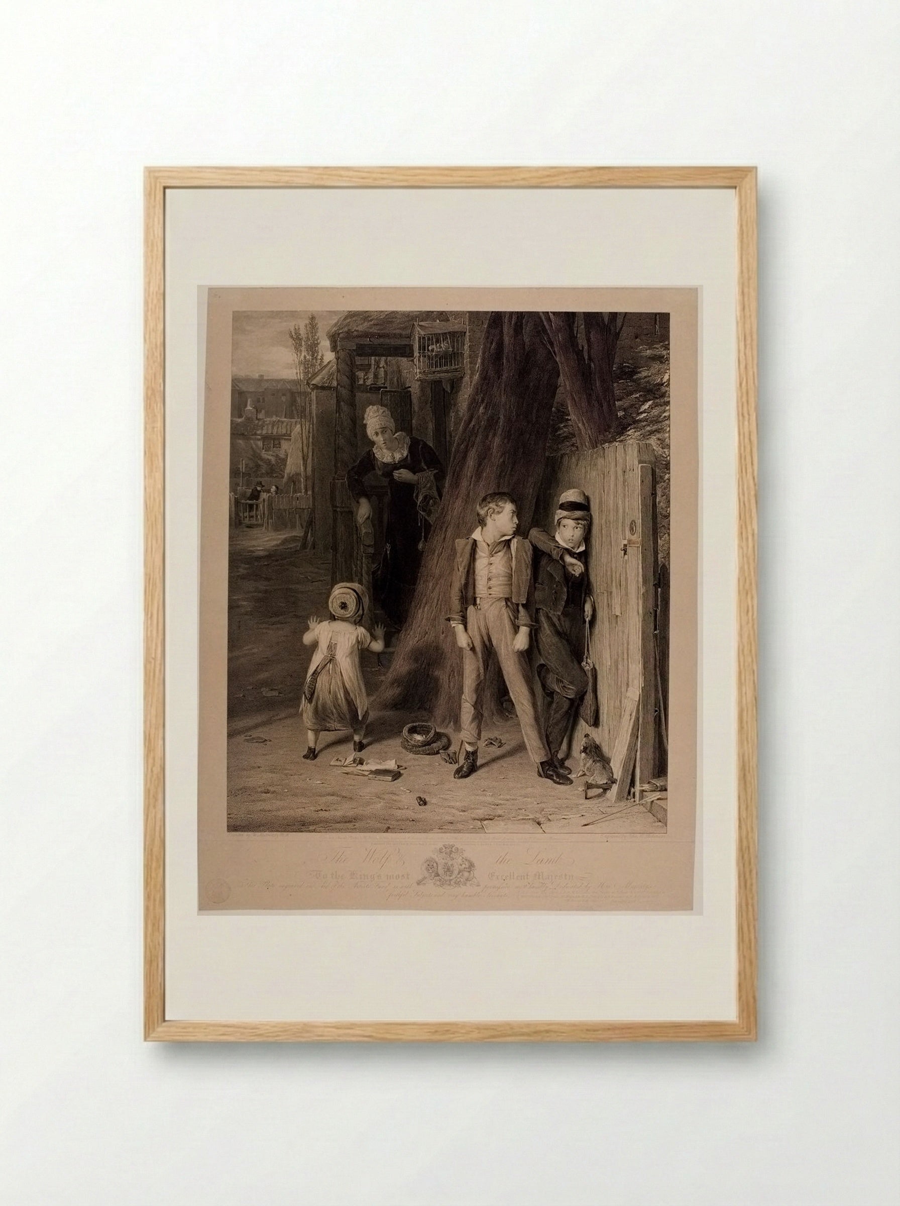 The Wolf and the Lamb - John Henry Robinson - Framed Print Wood