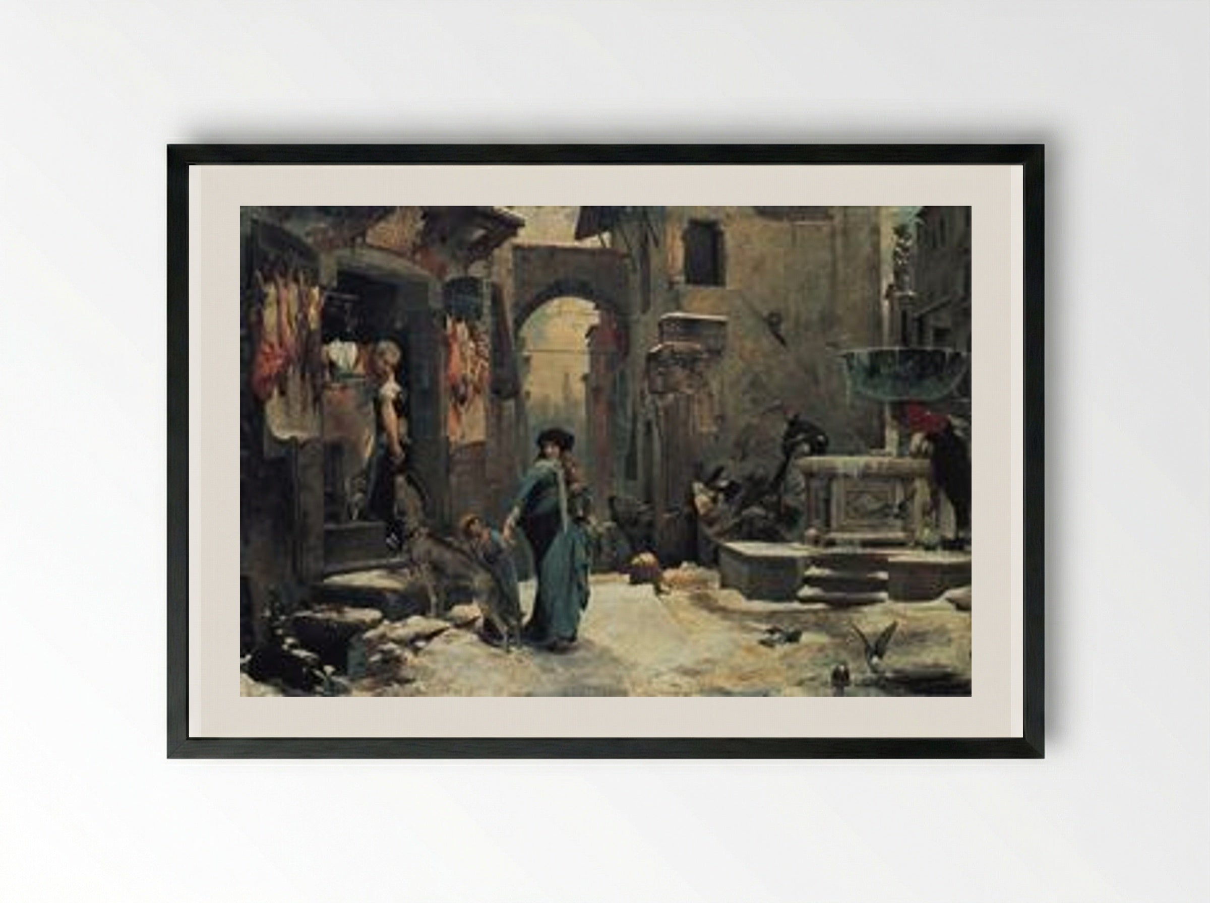 The Wolf of Gubbio - Luc-Olivier Merson - Framed Print Black