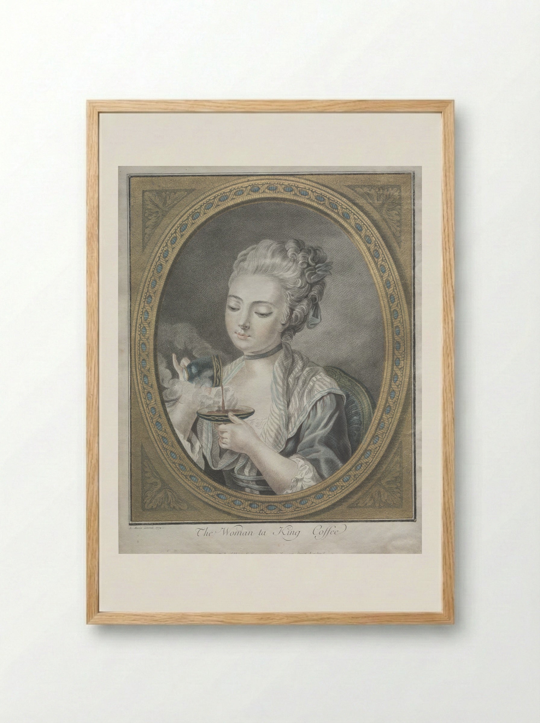 The Woman Taking Coffee - Louis-Marin Bonnet - Framed Print Wood