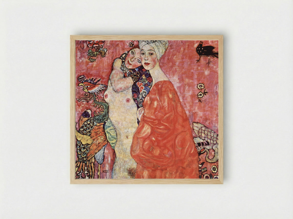The Women Friends - Gustav Klimt - Framed Print Wood
