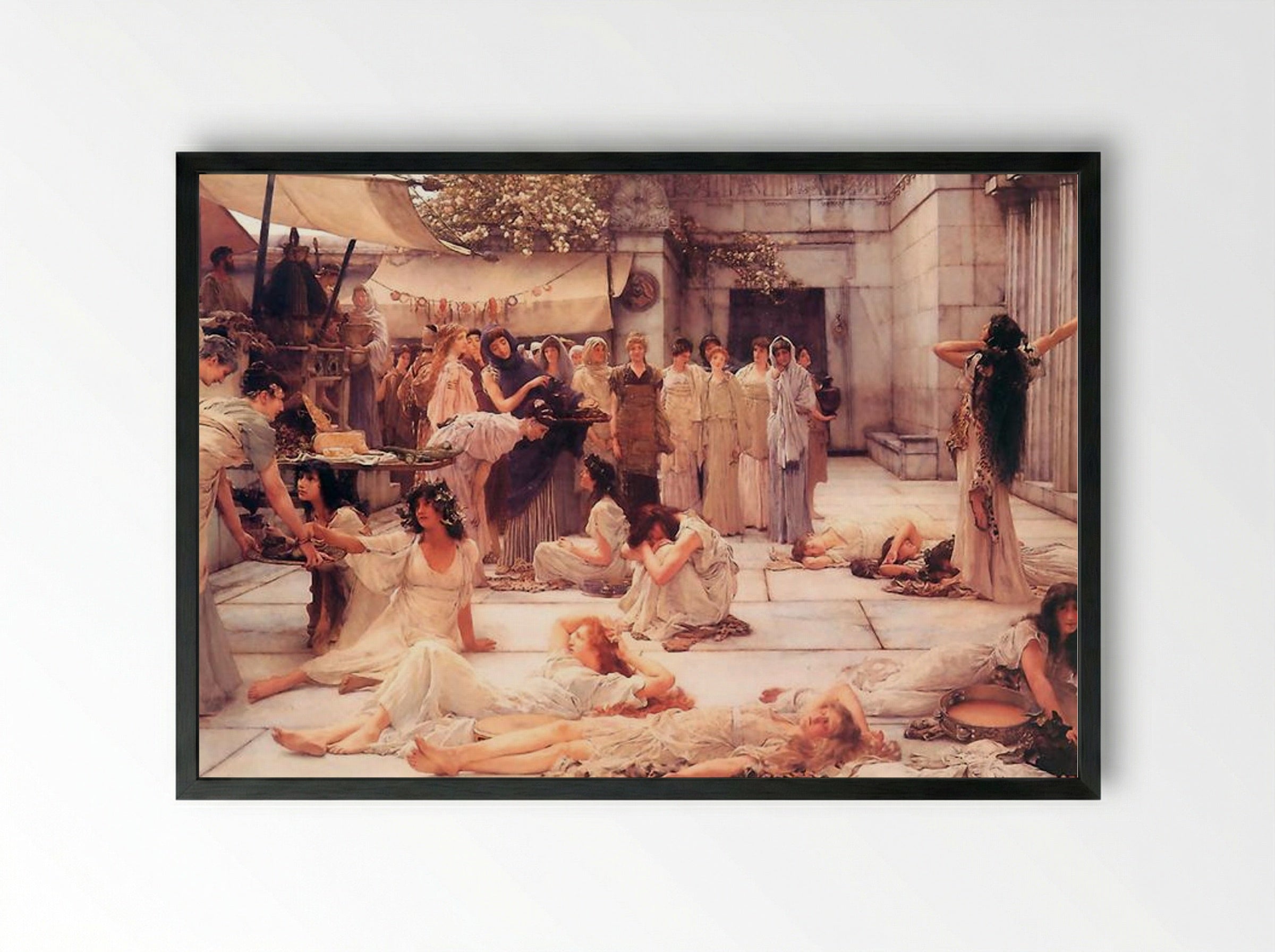 The Women of Amphissa - Sir Lawrence Alma-Tadema - Framed Print Black