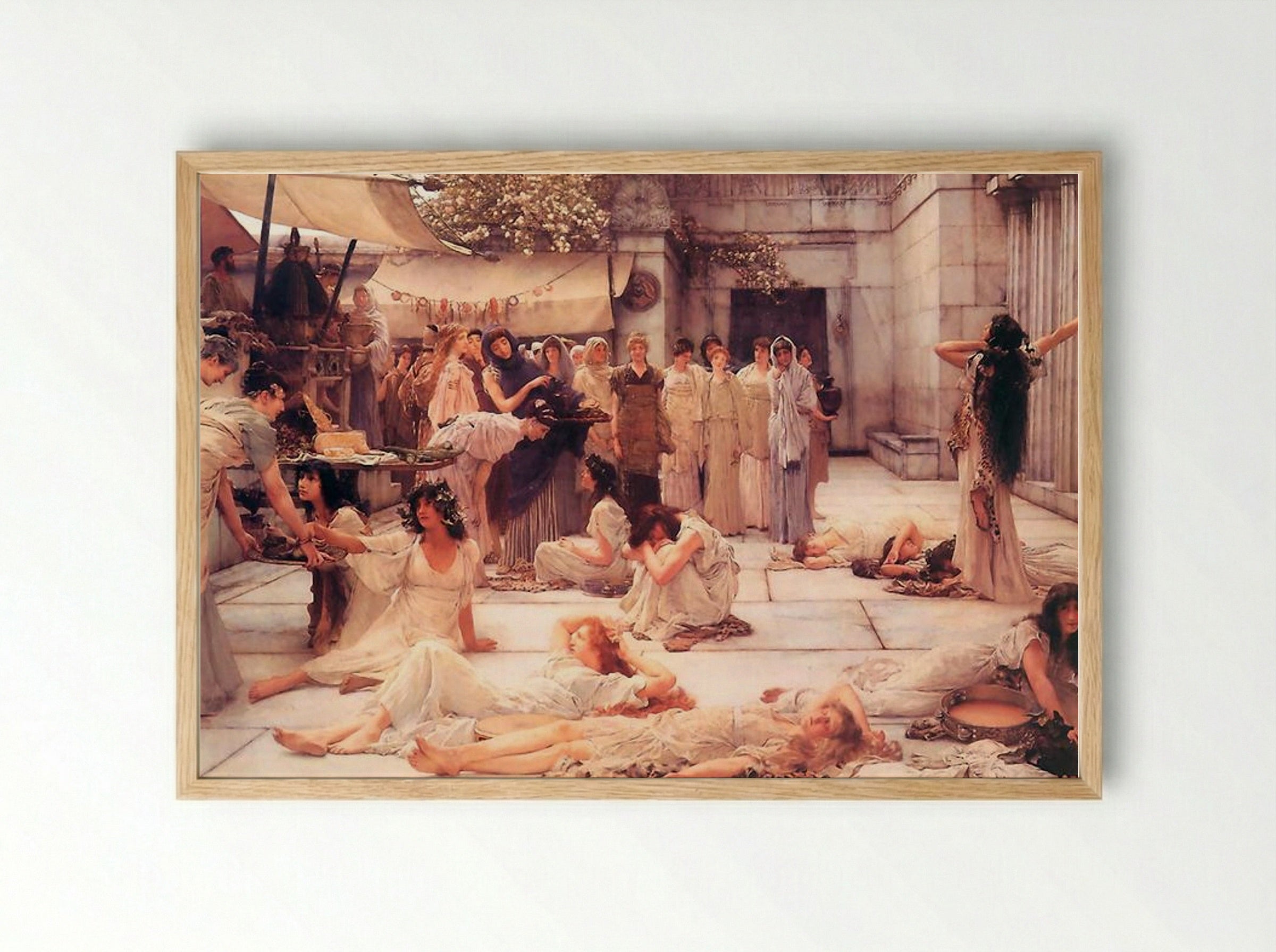 The Women of Amphissa - Sir Lawrence Alma-Tadema - Framed Print Wood