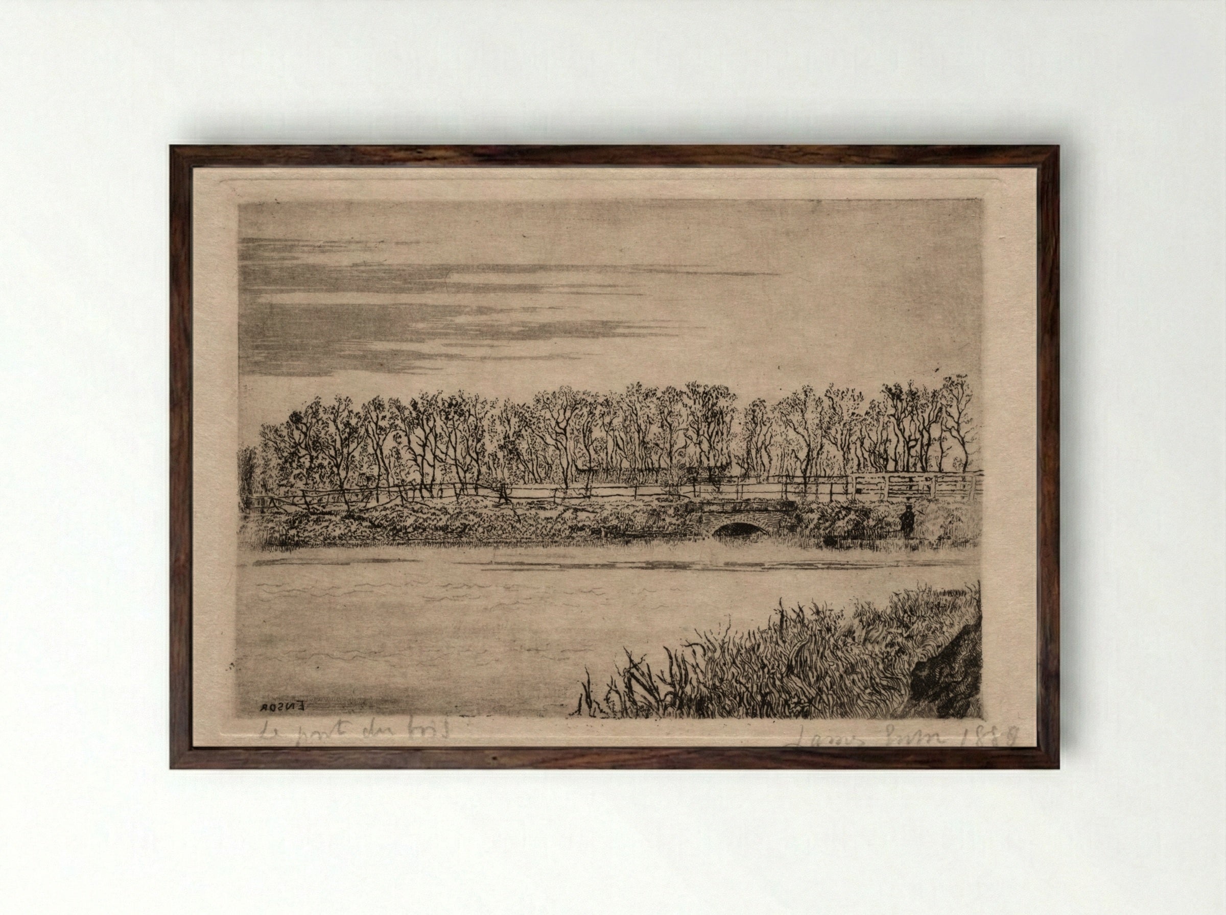 The Wood Bridge, Ostend - James Ensor - Framed Print Dark Wood