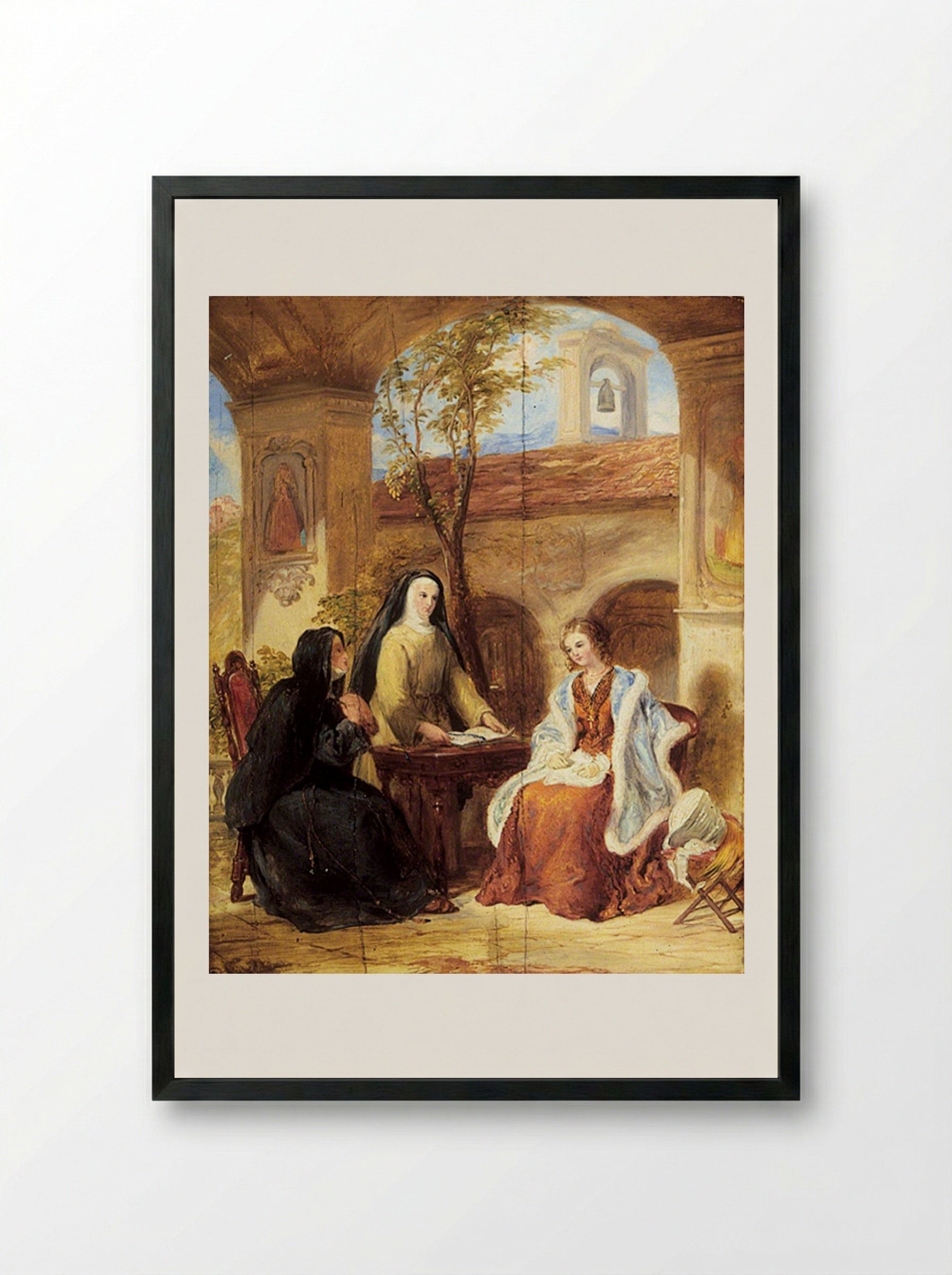 The World (The Cloister) - William Collins - Framed Print Black