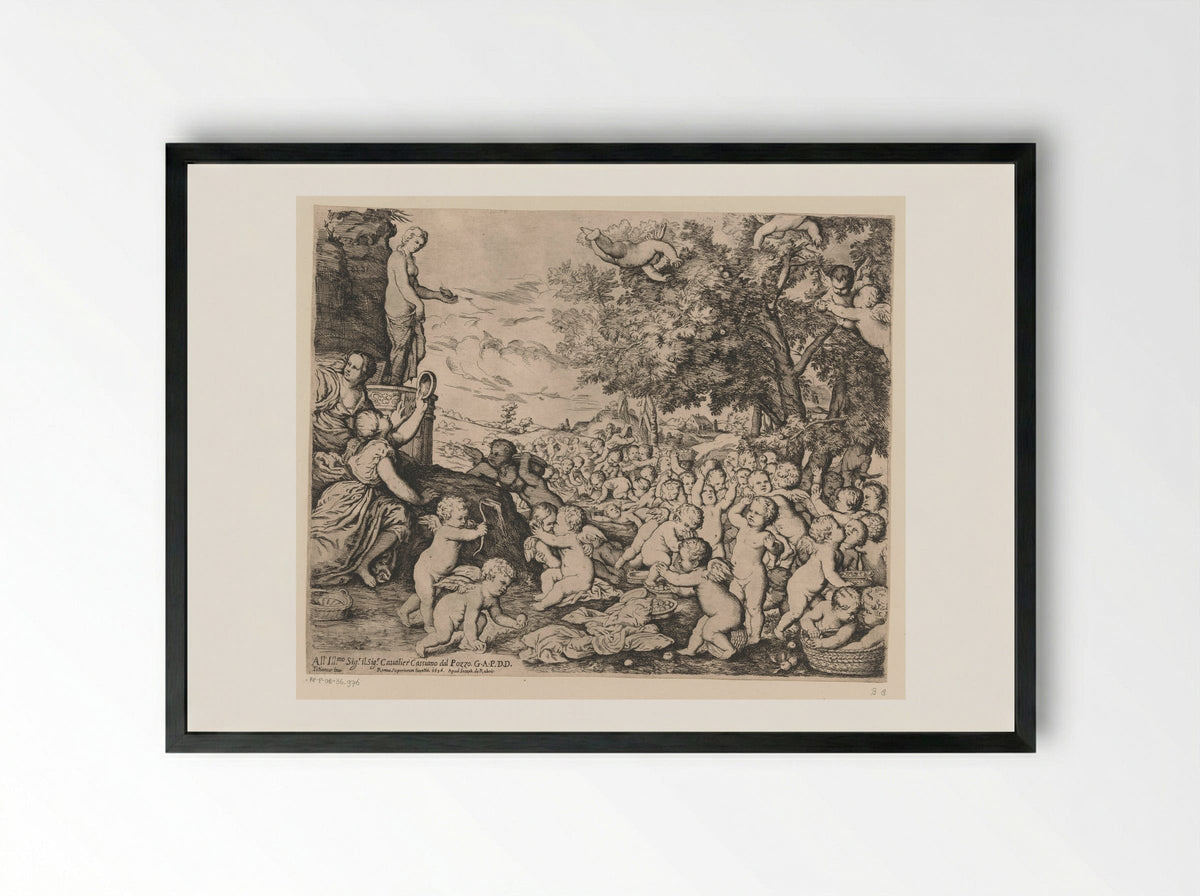 The Worship of Venus (After Titian) - Giovanni Andrea Podestà - Framed Print Black
