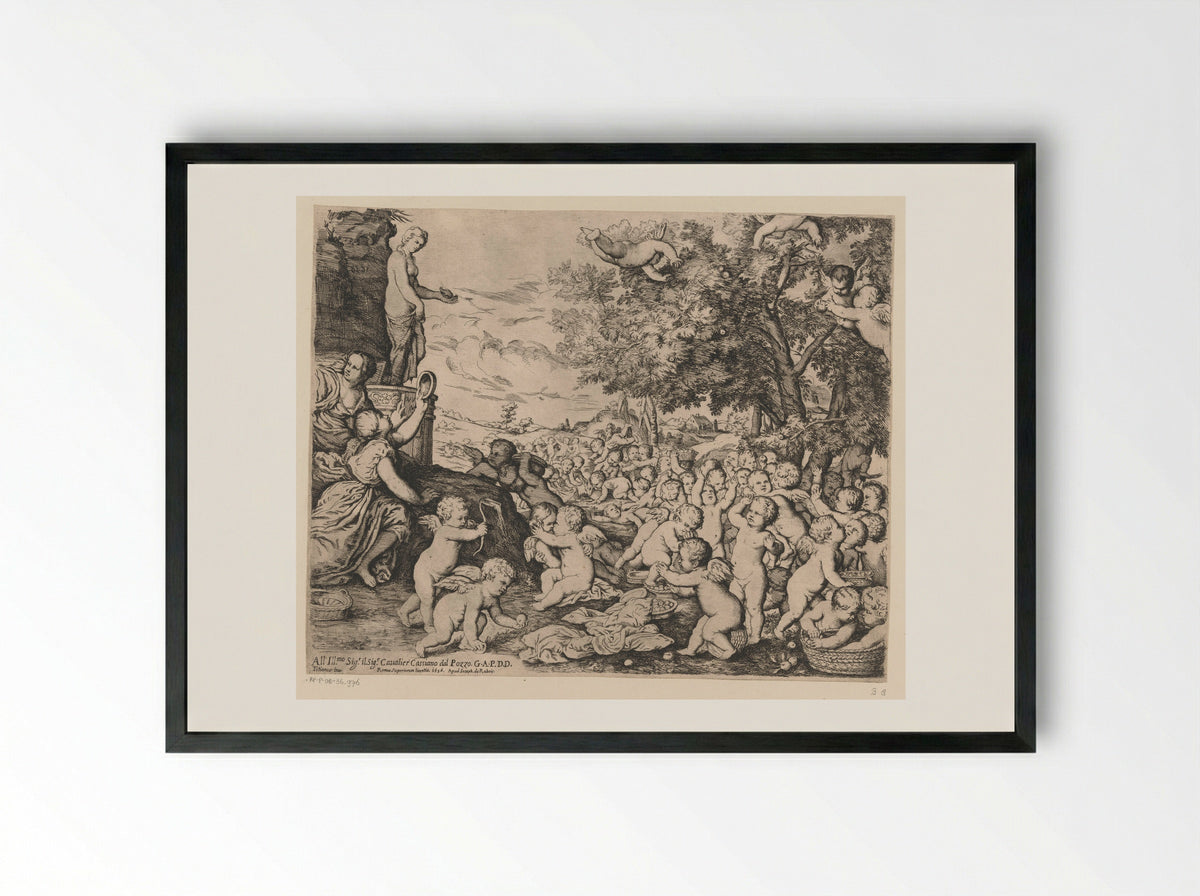 The Worship of Venus (After Titian) - Giovanni Andrea Podestà - Framed Print Black